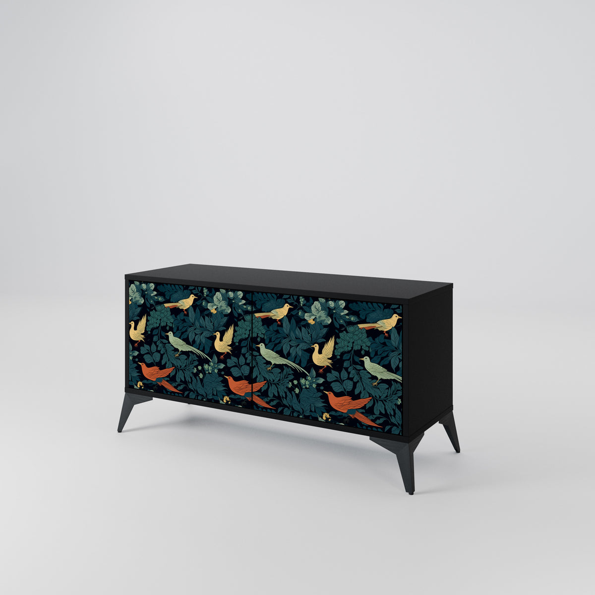FOWL ORNAMENT Compact 2-Door TV Cabinet