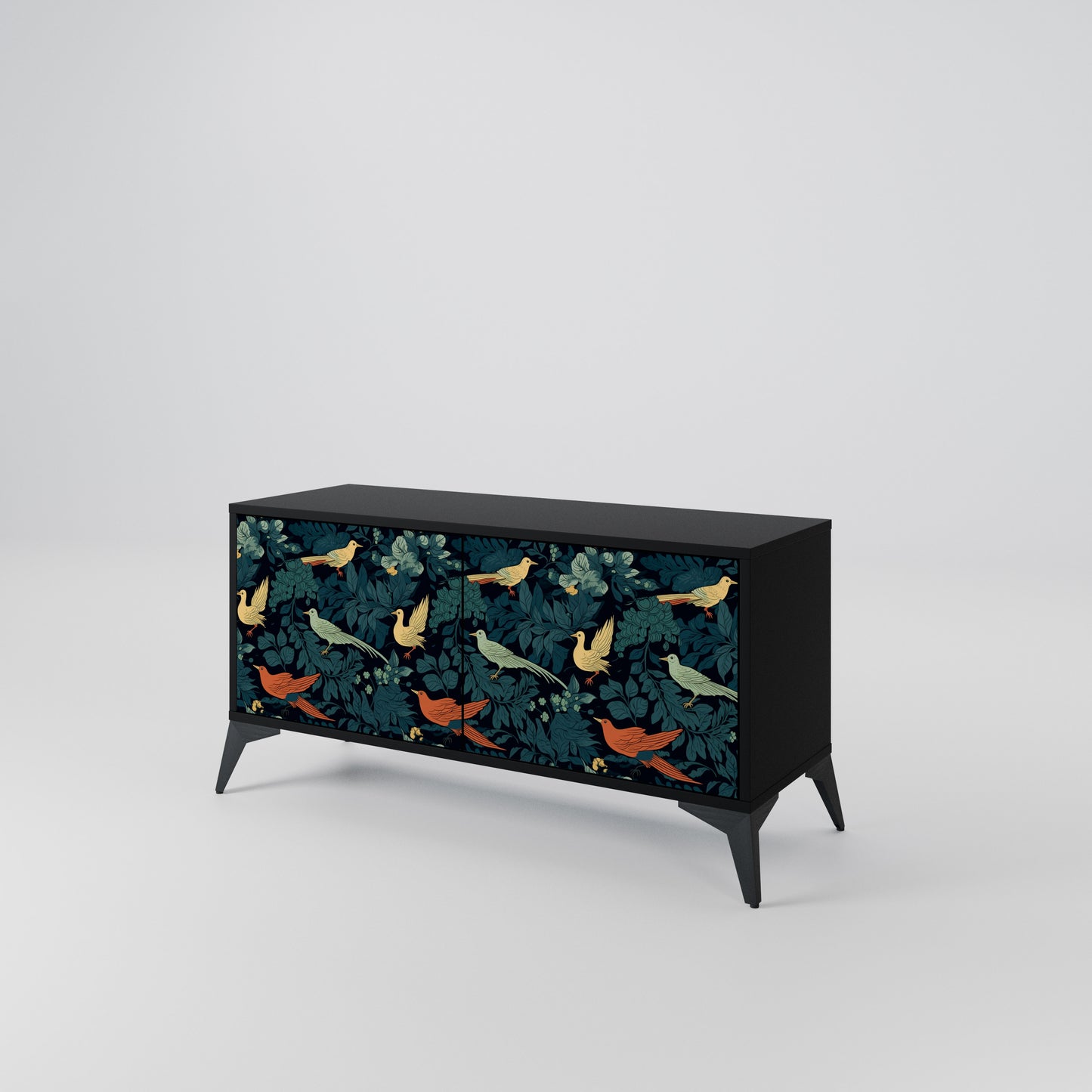 FOWL ORNAMENT Compact 2-Door TV Cabinet