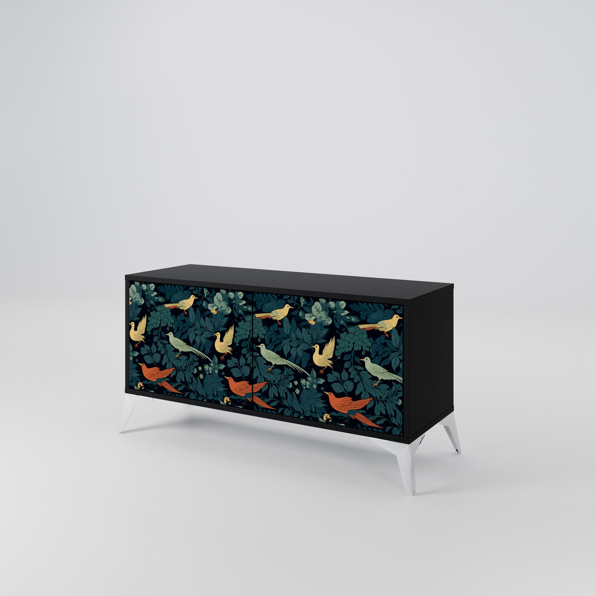 FOWL ORNAMENT Compact 2-Door TV Cabinet