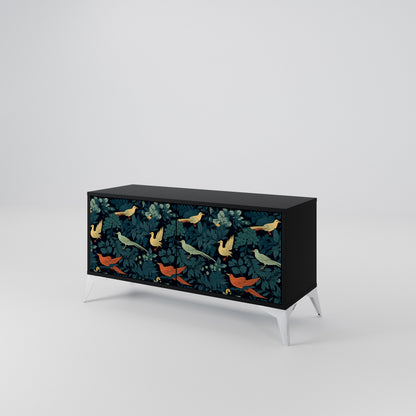 FOWL ORNAMENT Compact 2-Door TV Cabinet