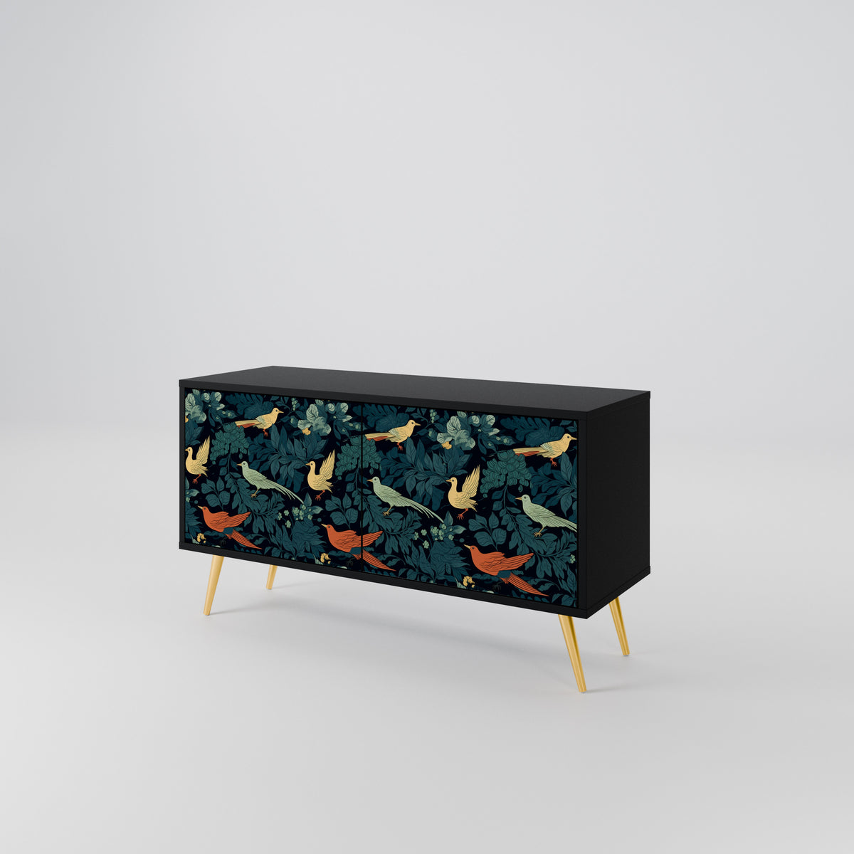 FOWL ORNAMENT Compact 2-Door TV Cabinet