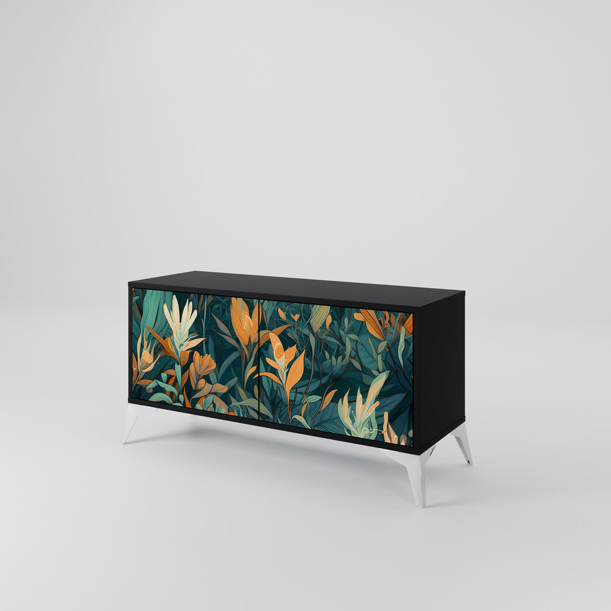 FLORAL SERENITY Compact 2-Door TV Cabinet