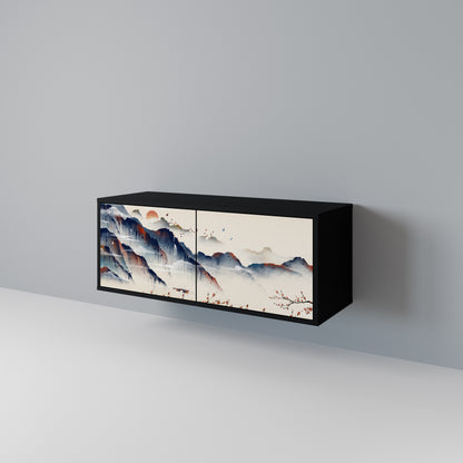 JAPANESE LANDSCAPE Compact 2-Door TV Cabinet