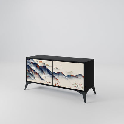 JAPANESE LANDSCAPE Compact 2-Door TV Cabinet
