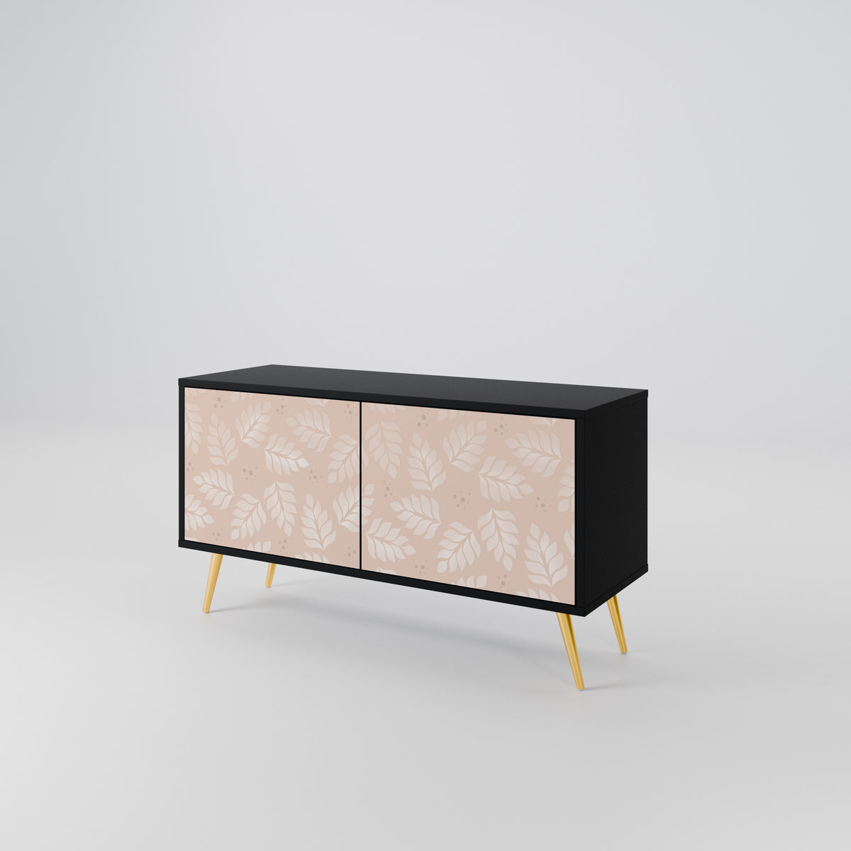 LEAVES ON BEIGE Compact 2-Door TV Cabinet