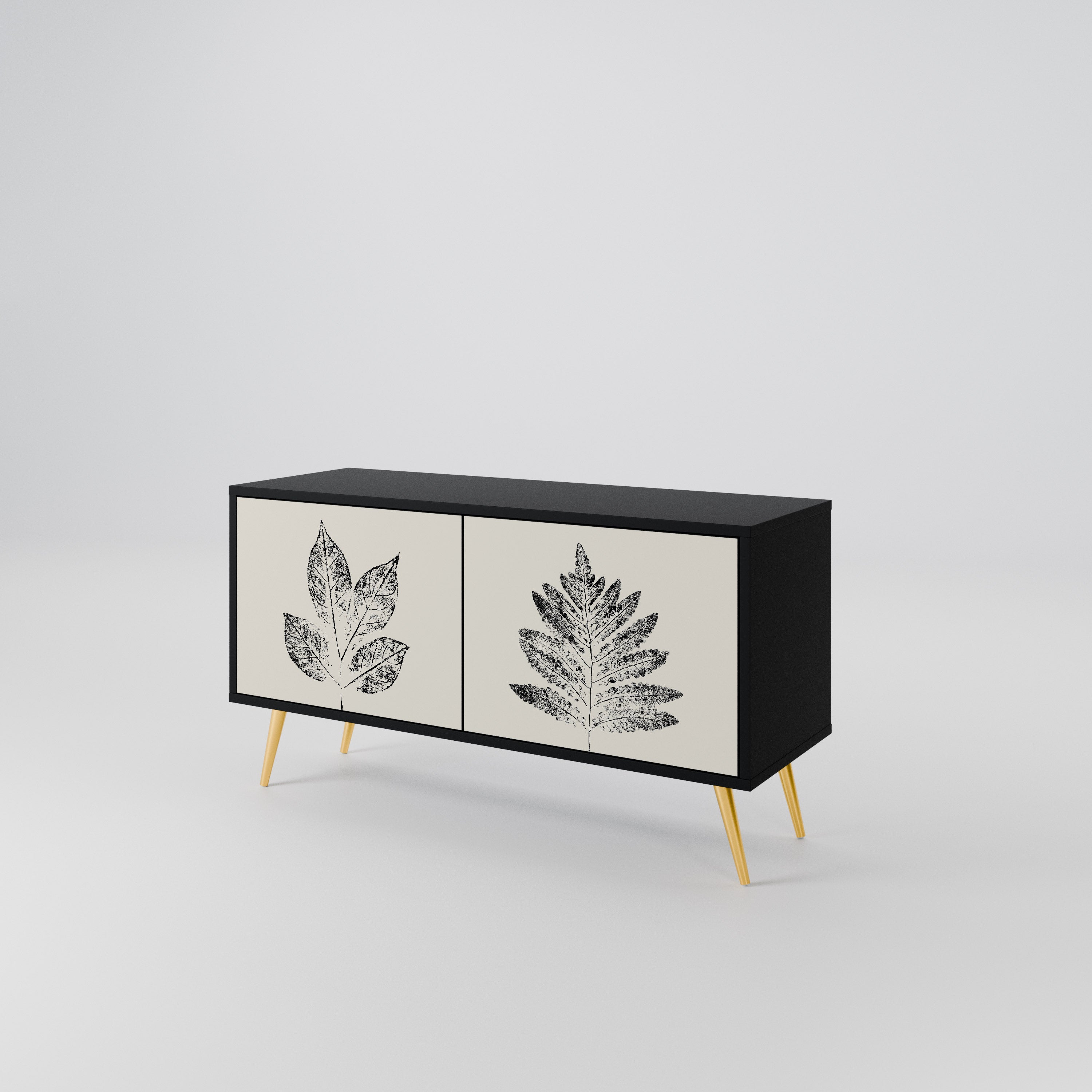 LEAFY STAMPS Compact 2-Door TV Cabinet