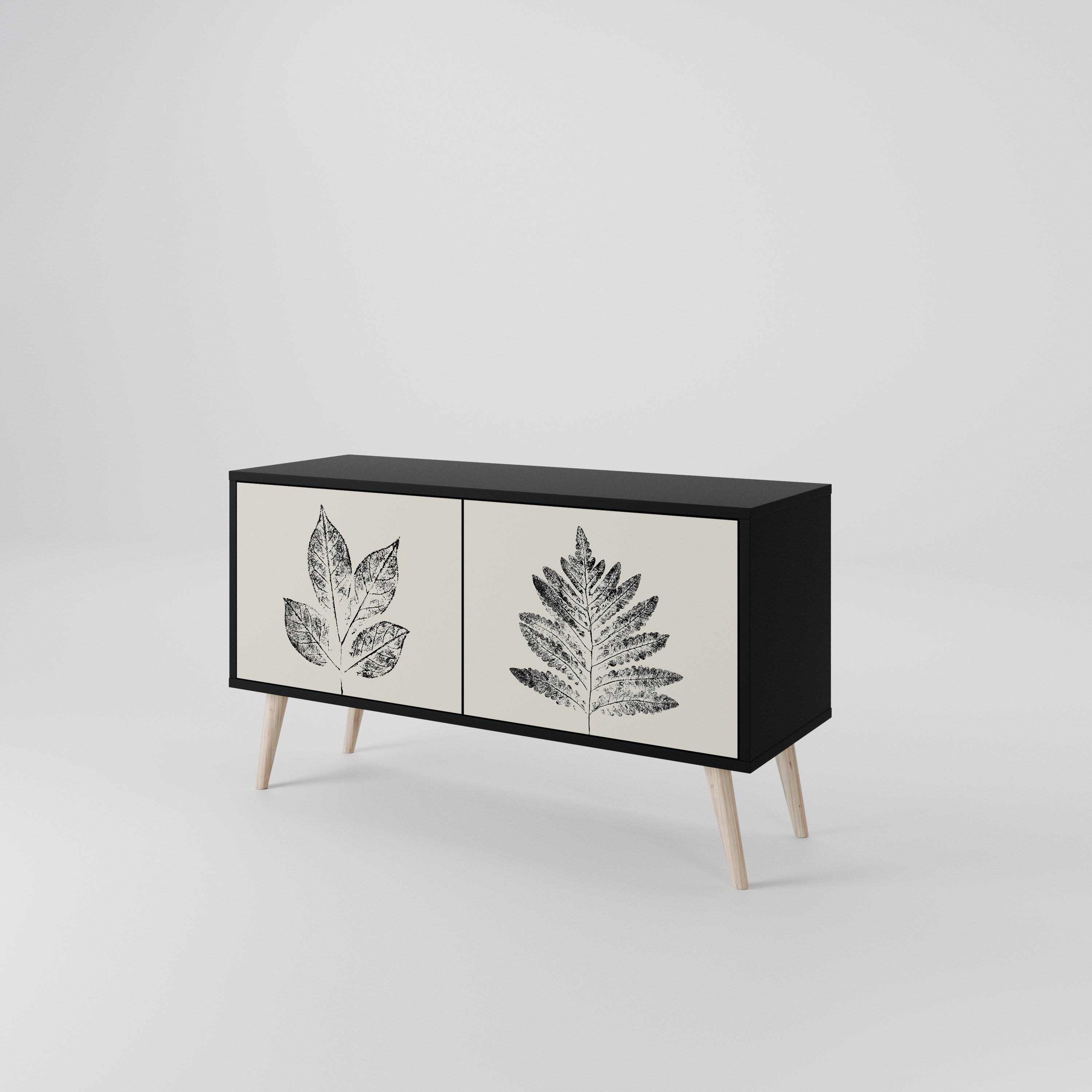 LEAFY STAMPS Compact 2-Door TV Cabinet