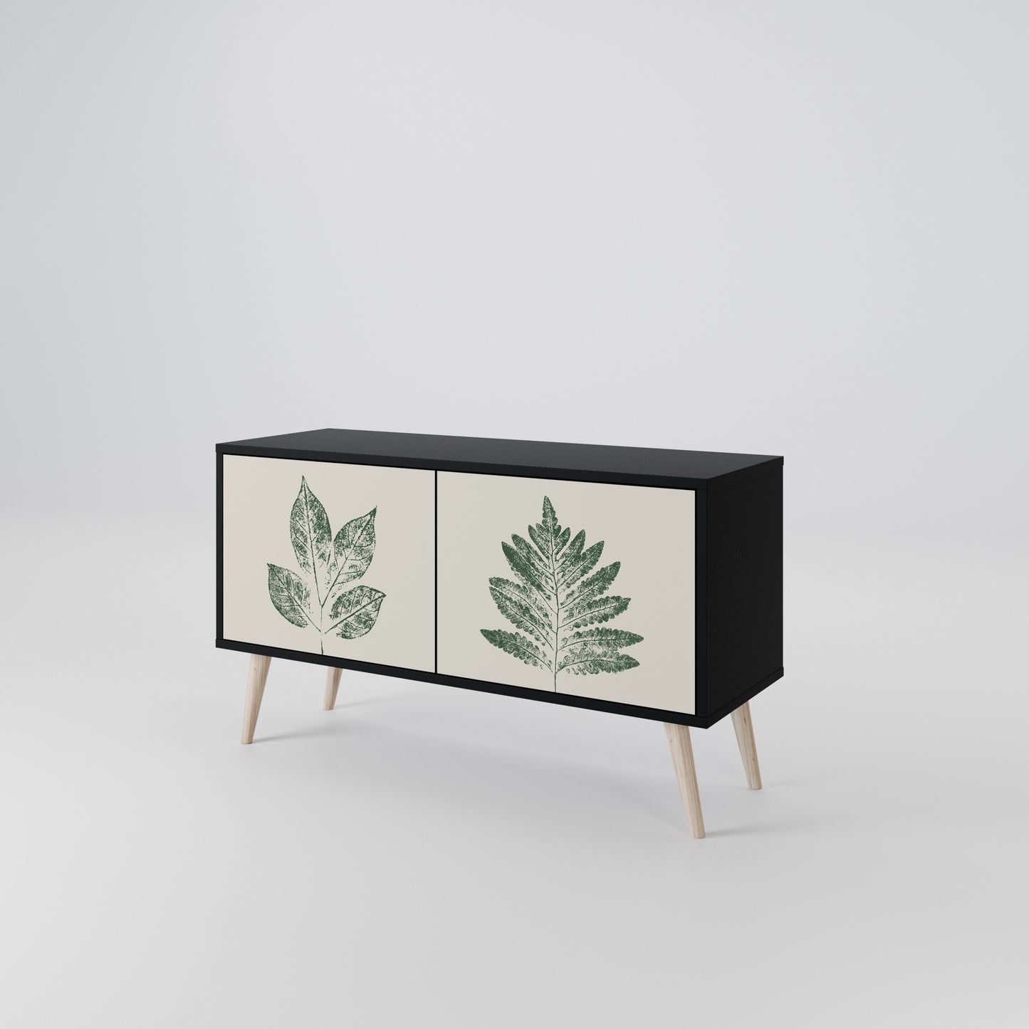 GREEN LEAFY STAMPS Compact 2-Door TV Cabinet