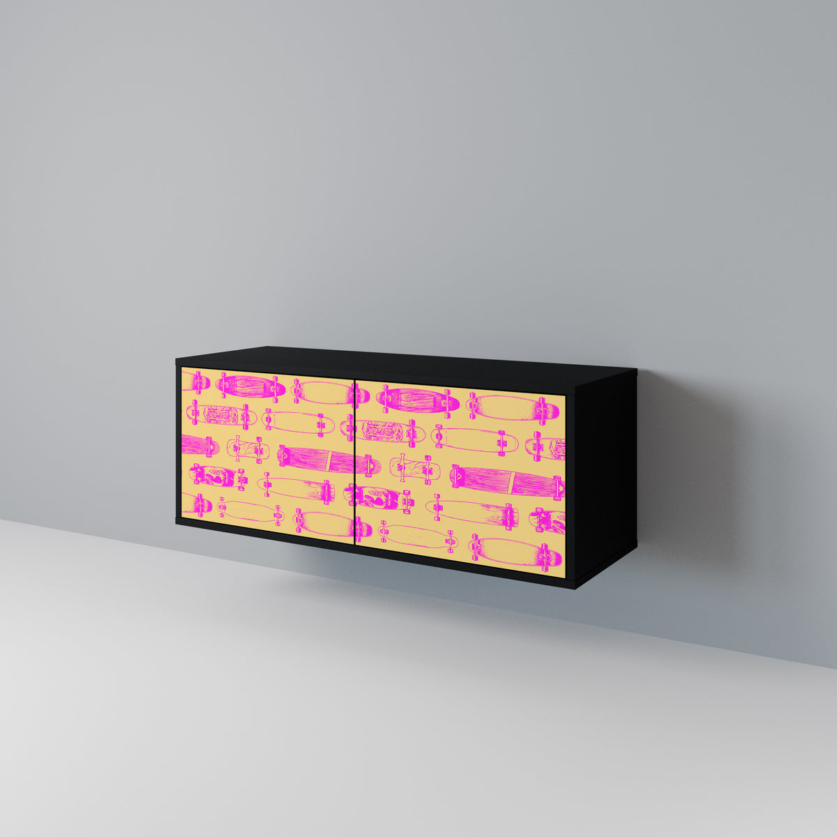 SKATEBOARD ARTISTRY Compact 2-Door TV Cabinet