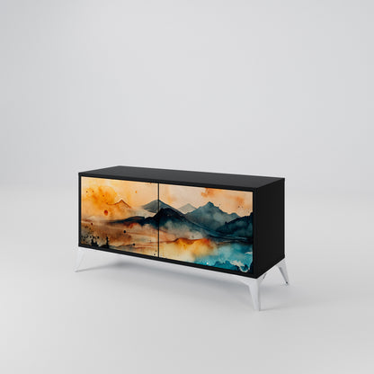 OMINOUS MOUNTAINS Compact 2-Door TV Cabinet