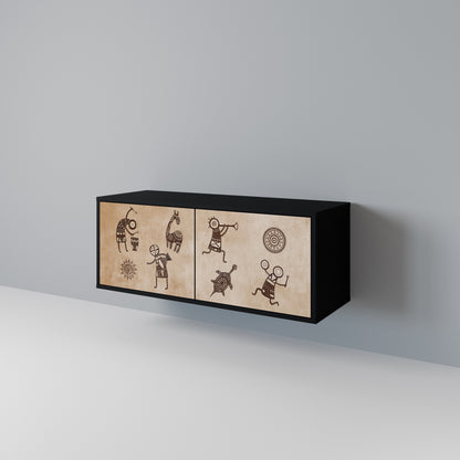 AFRICAN STYLE Compact 2-Door TV Cabinet