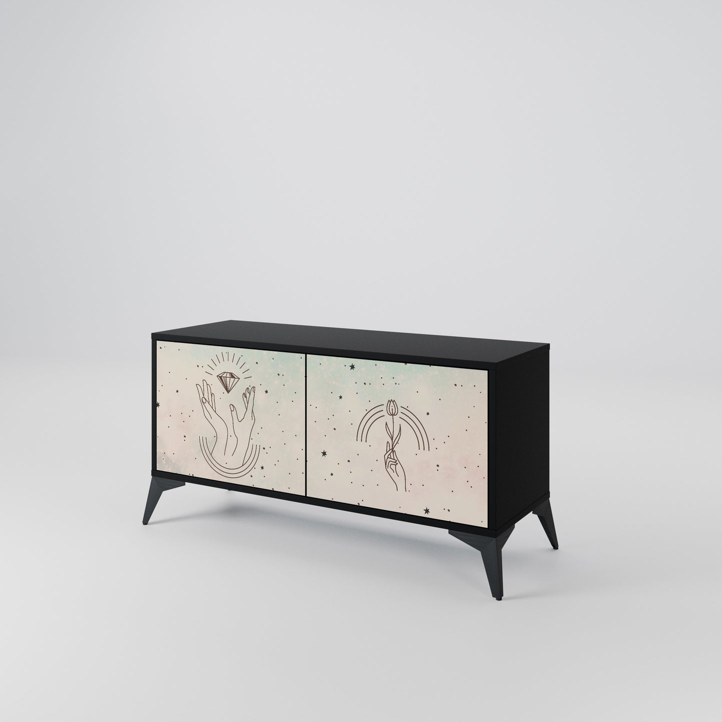 DELICATE BEAUTY Compact 2-Door TV Cabinet