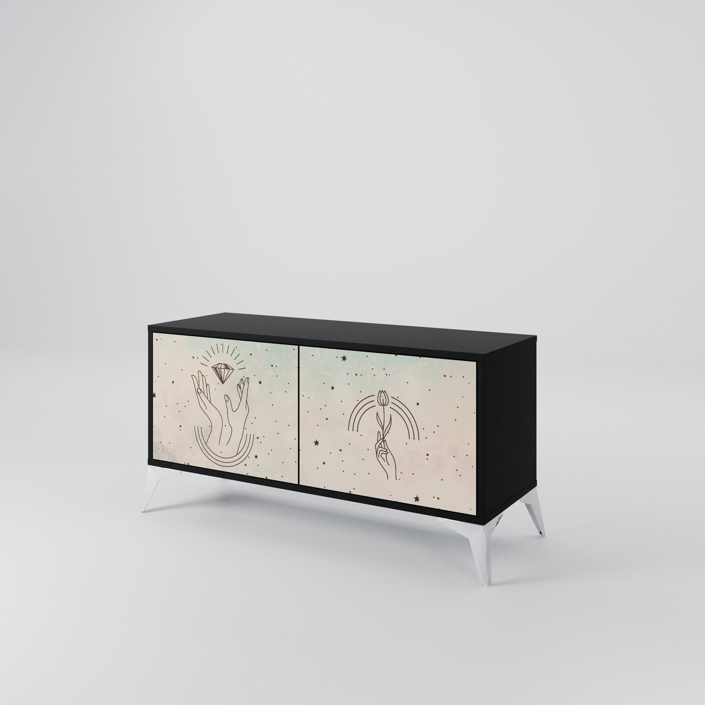 DELICATE BEAUTY Compact 2-Door TV Cabinet