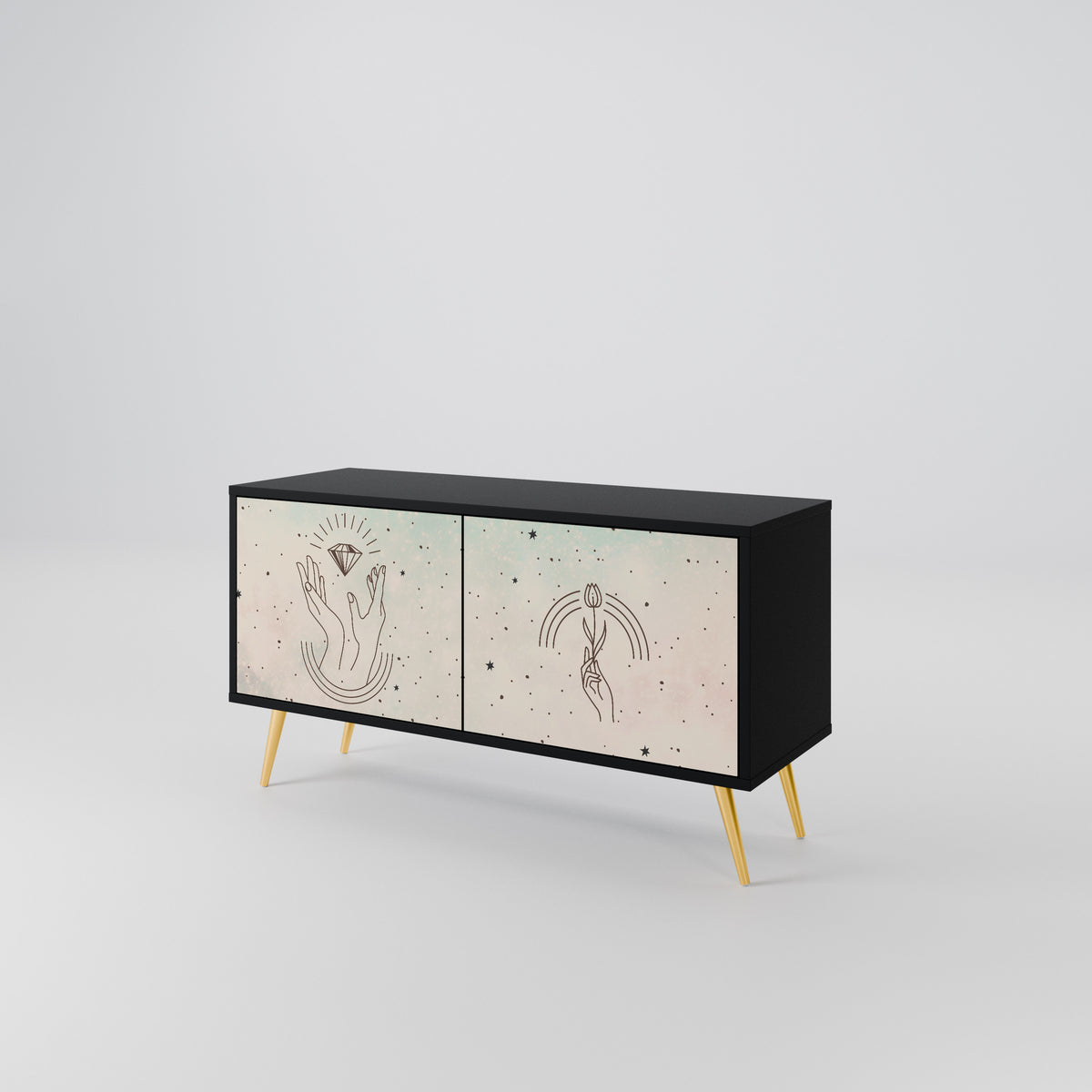 DELICATE BEAUTY Compact 2-Door TV Cabinet