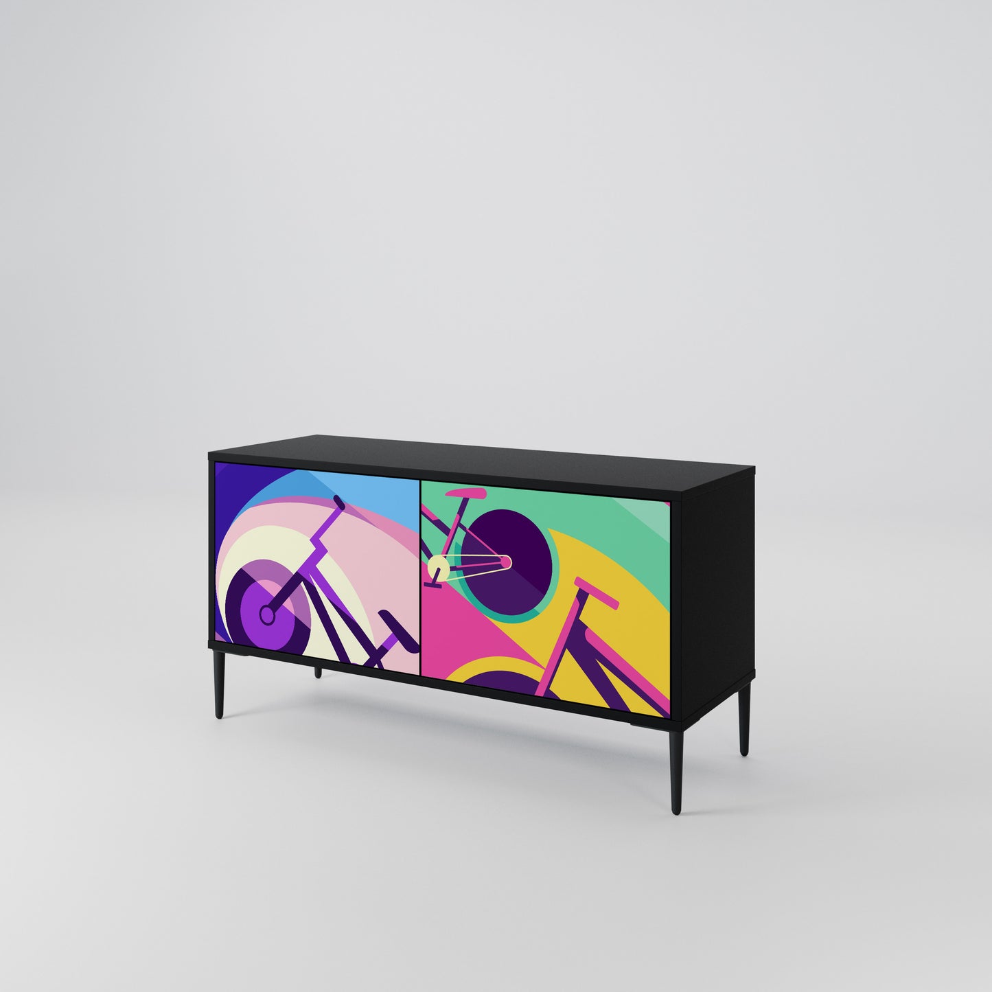 BIKE DREAMS Compact 2-Door TV Cabinet
