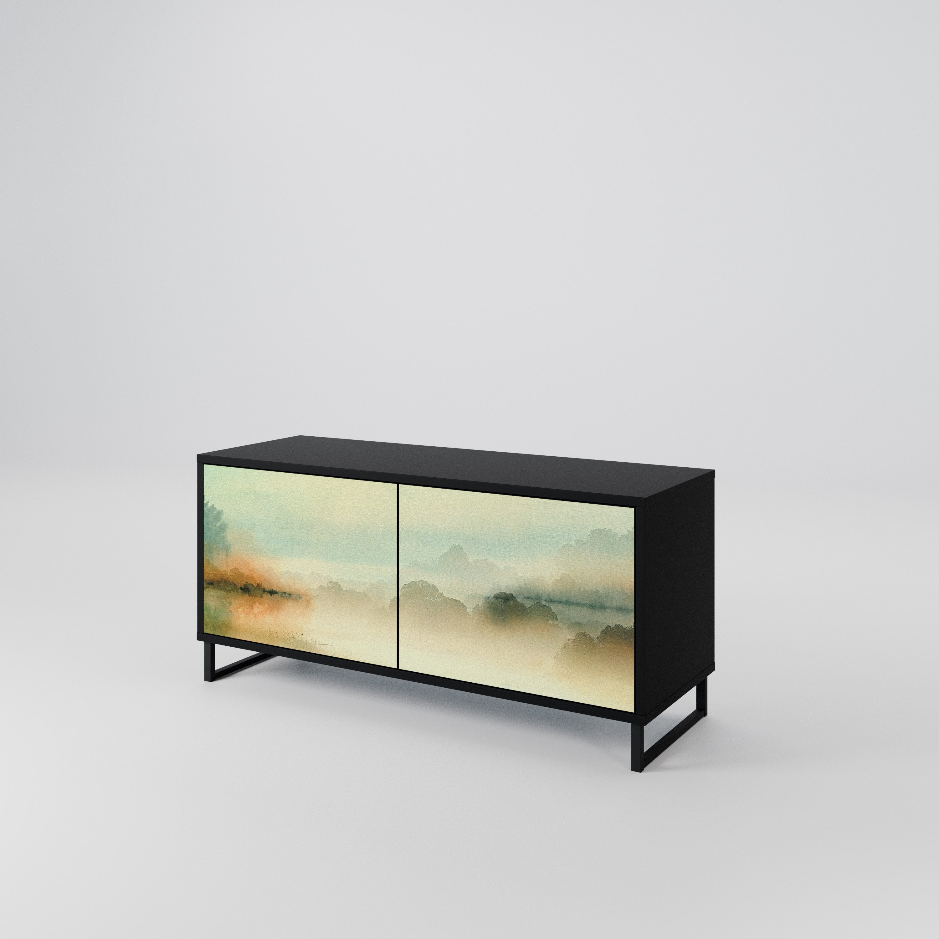 MORNING BY THE LAKE Compact 2-Door TV Cabinet