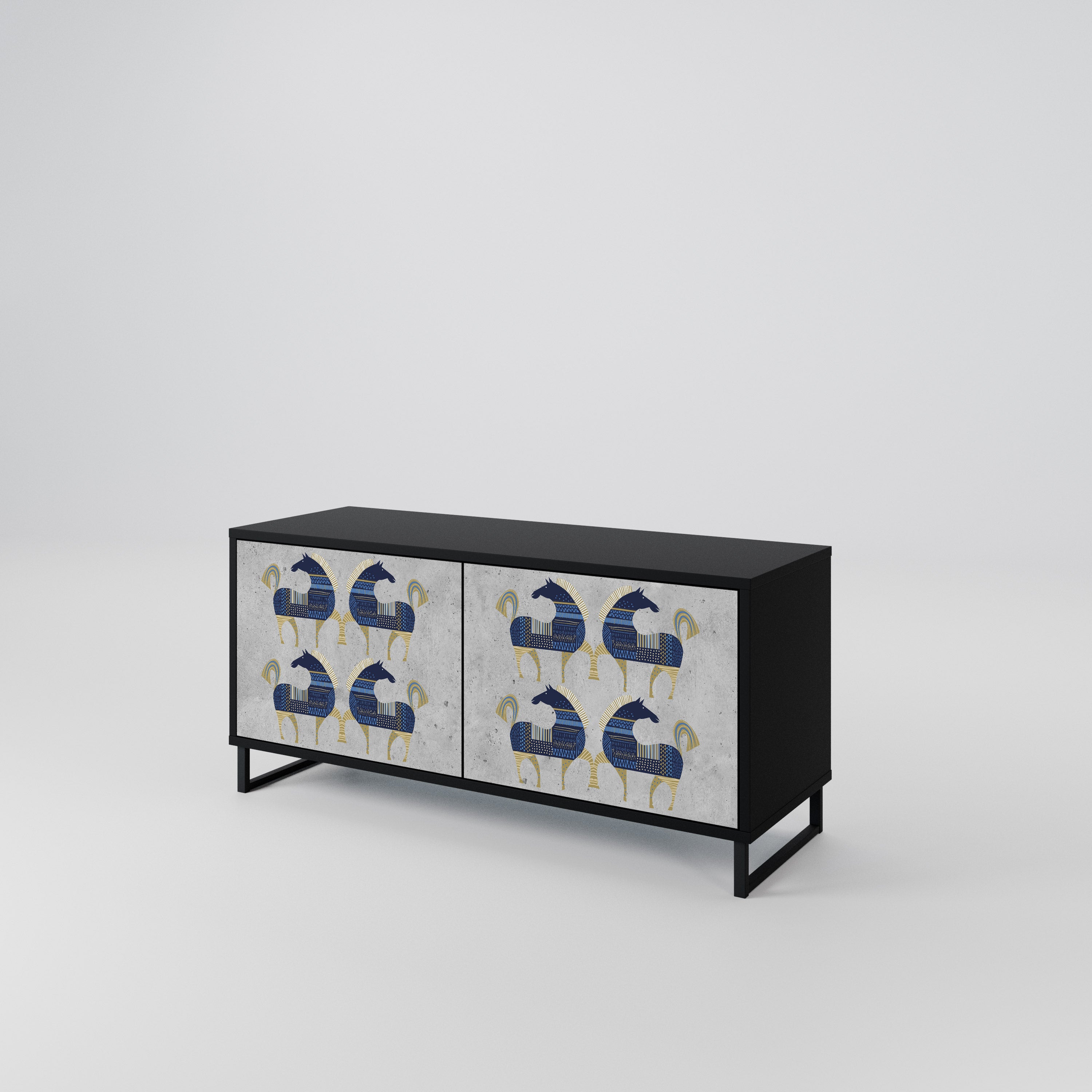 MAJESTIC STEED Compact 2-Door TV Cabinet