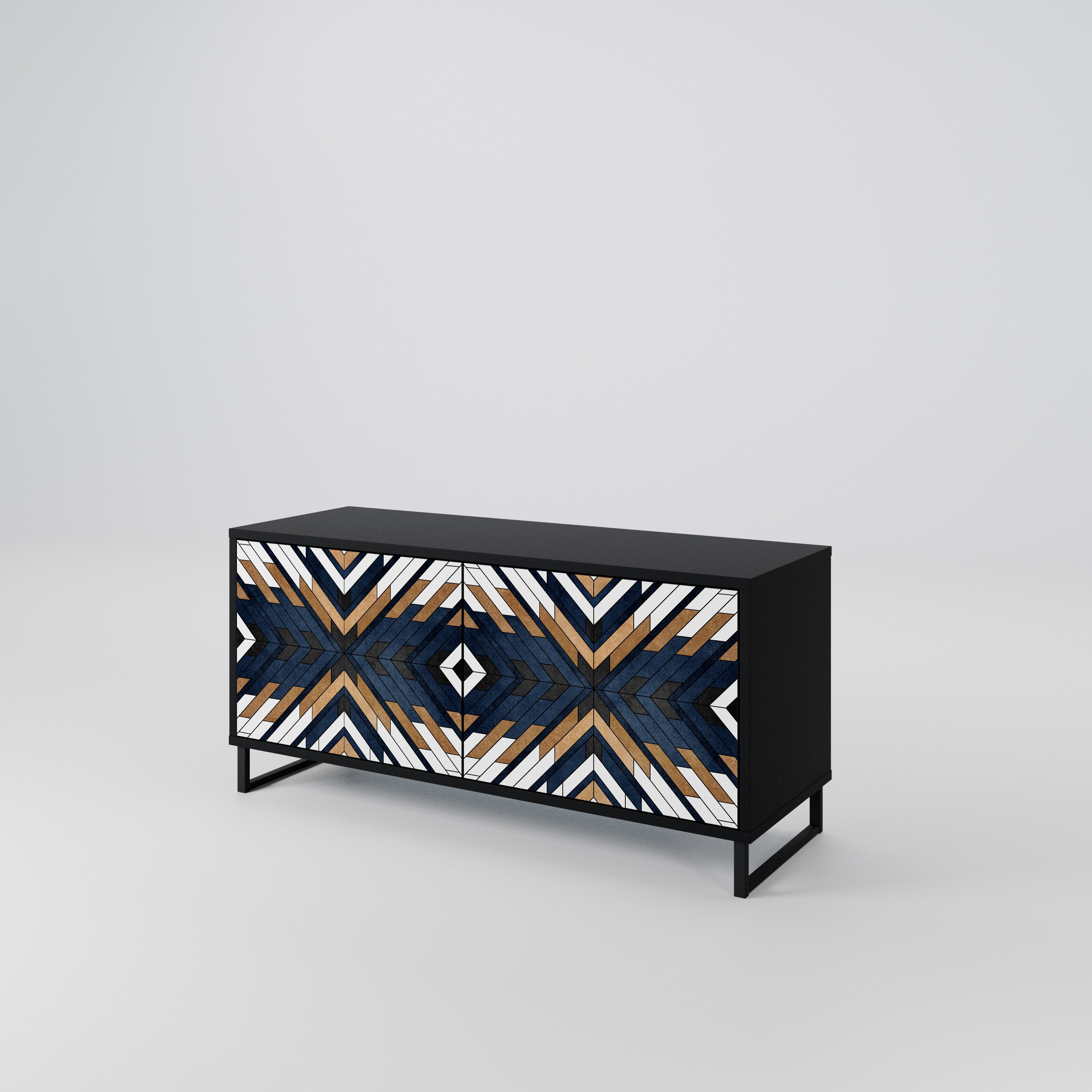 ARTFUL GEOMETRY Compact 2-Door TV Cabinet