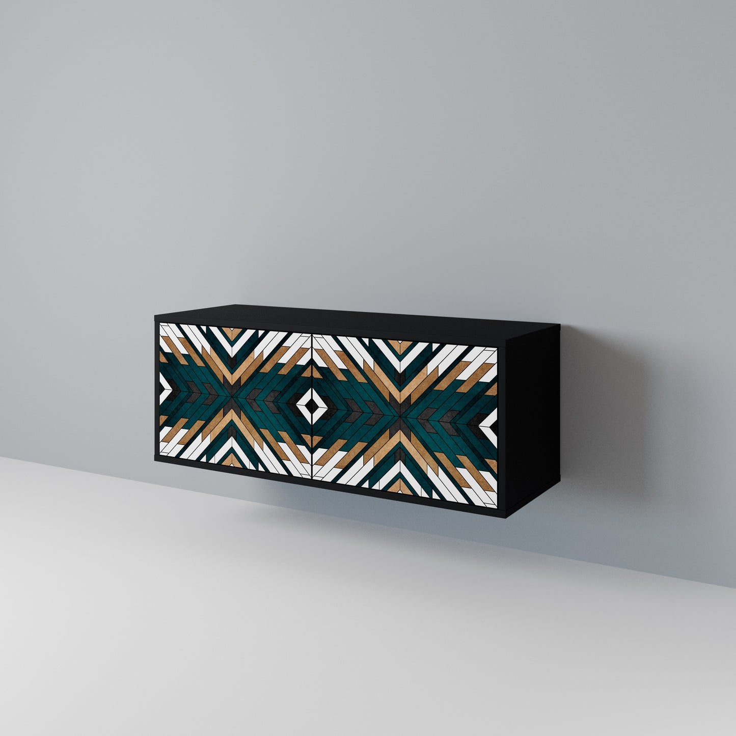 ARTISTIC GEOMETRY Compact 2-Door TV Cabinet
