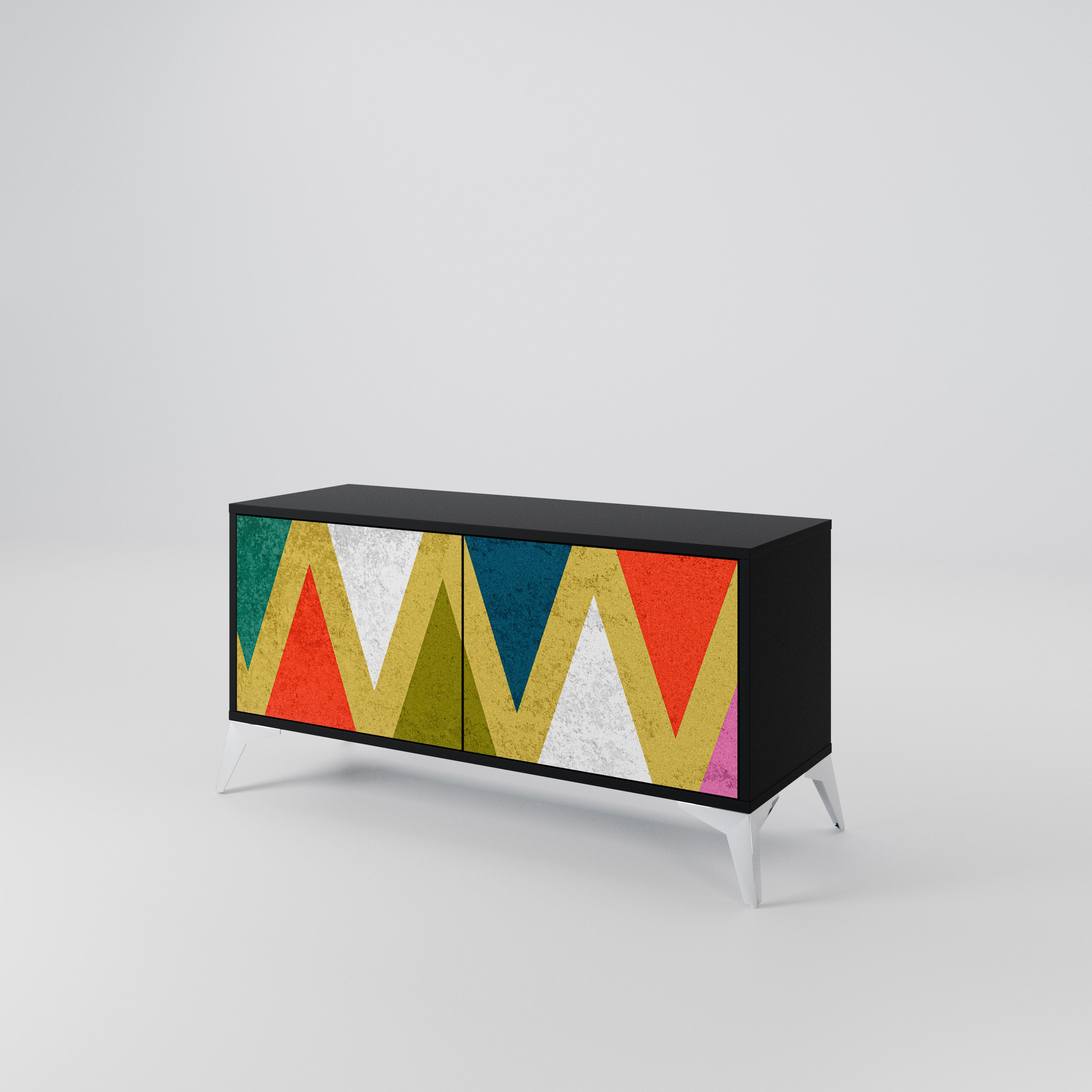 COLORFUL TRIANGLES Compact 2-Door TV Cabinet