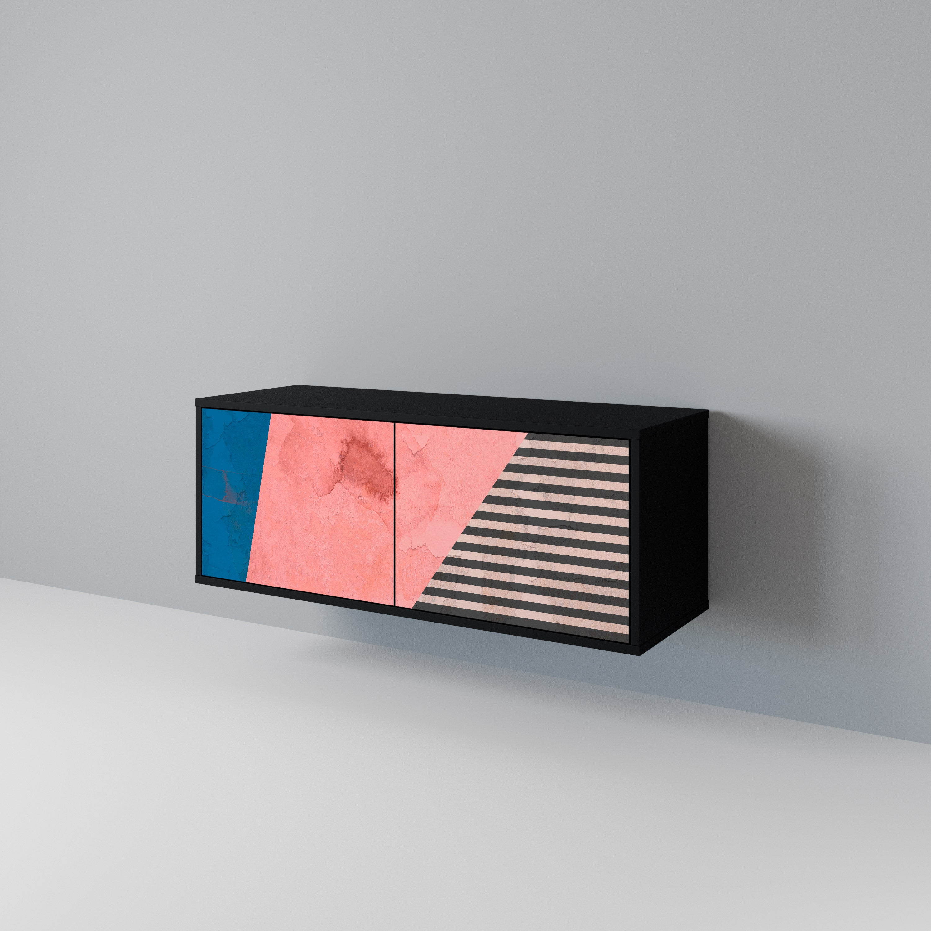 GLAMOROUS STRIPE Compact 2-Door TV Cabinet