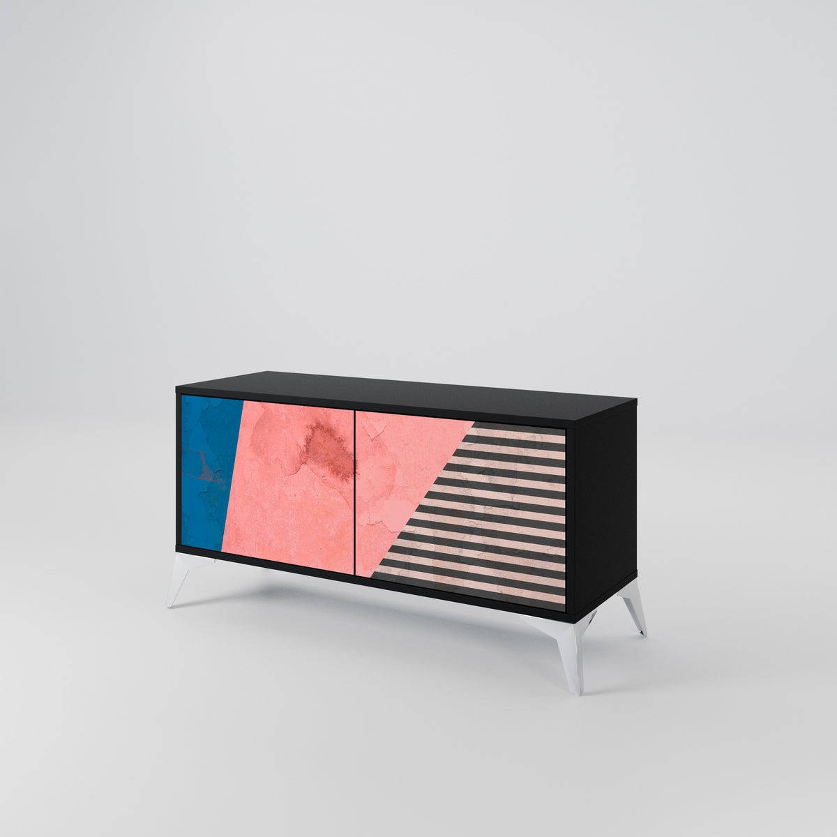 GLAMOROUS STRIPE Compact 2-Door TV Cabinet