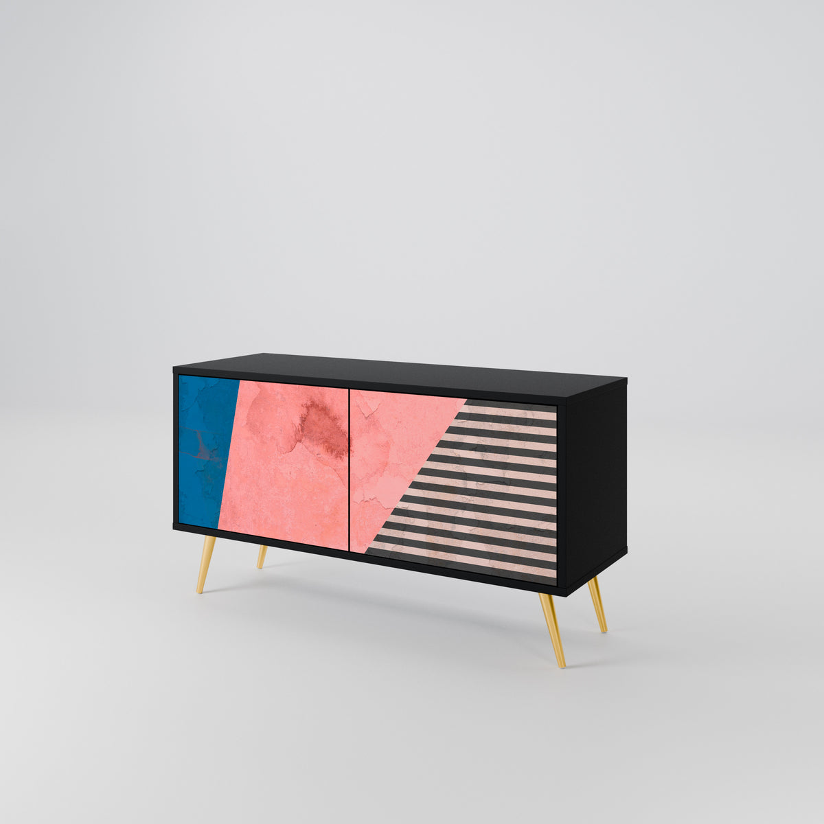 GLAMOROUS STRIPE Compact 2-Door TV Cabinet