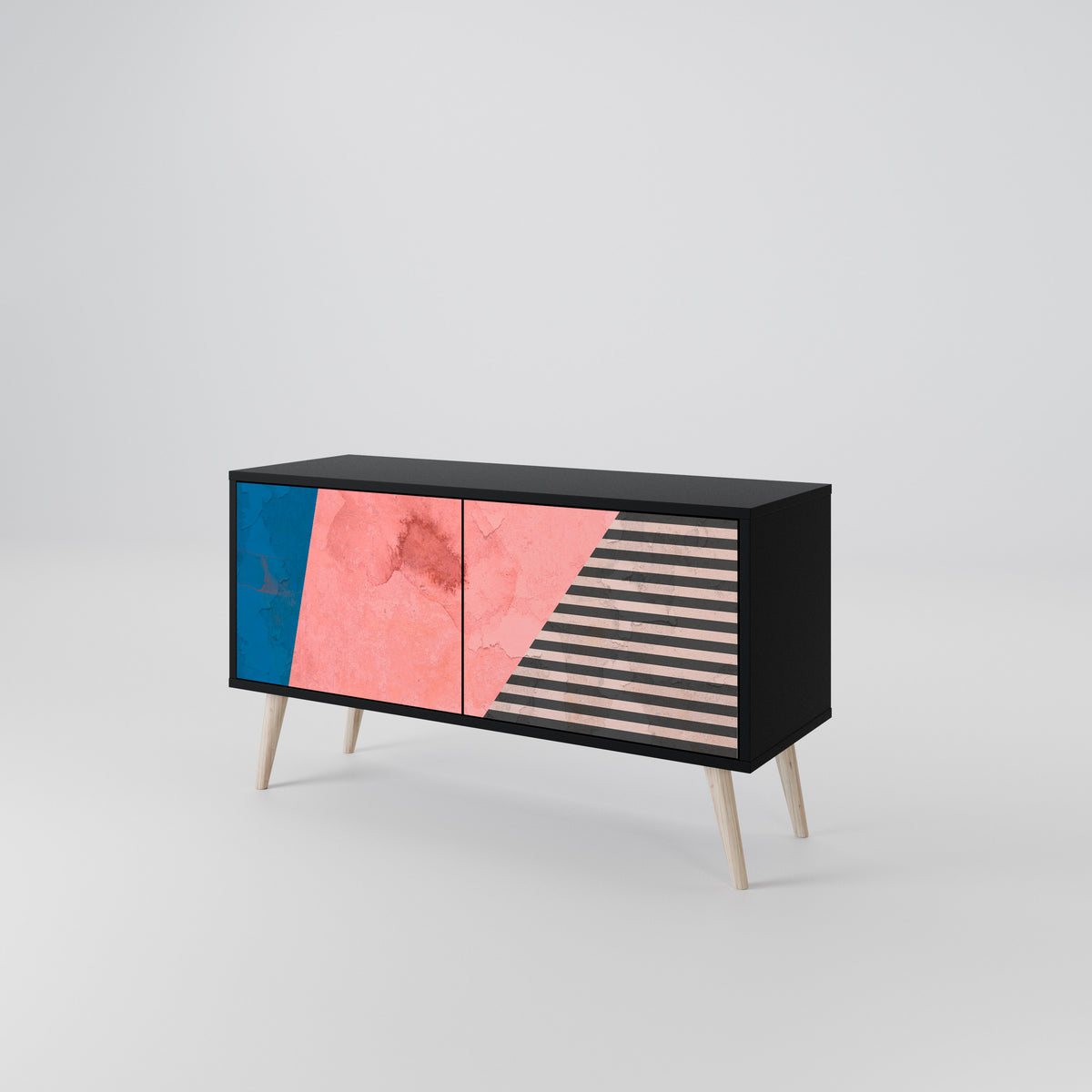 GLAMOROUS STRIPE Compact 2-Door TV Cabinet