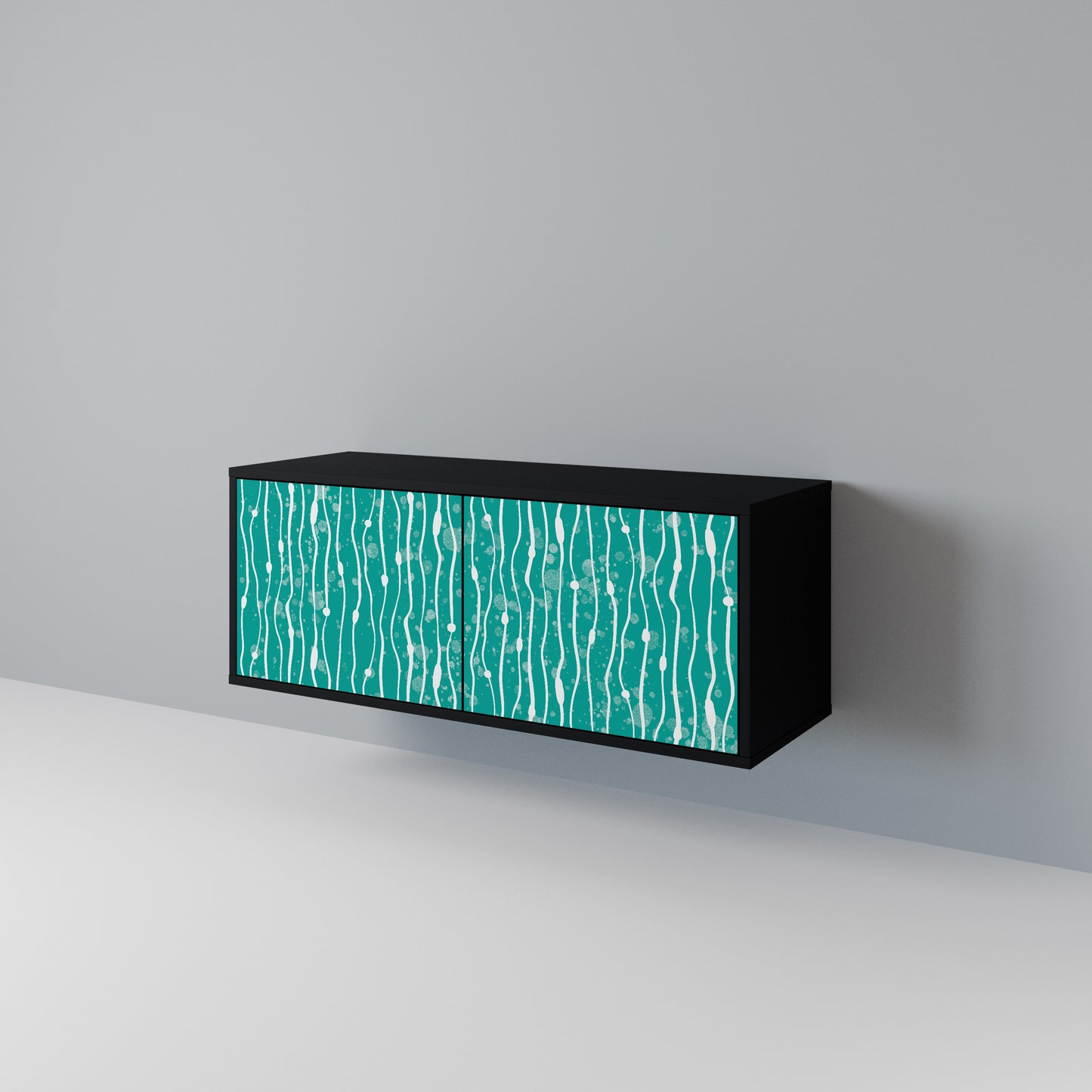 TURQUOISE RAIN Compact 2-Door TV Cabinet