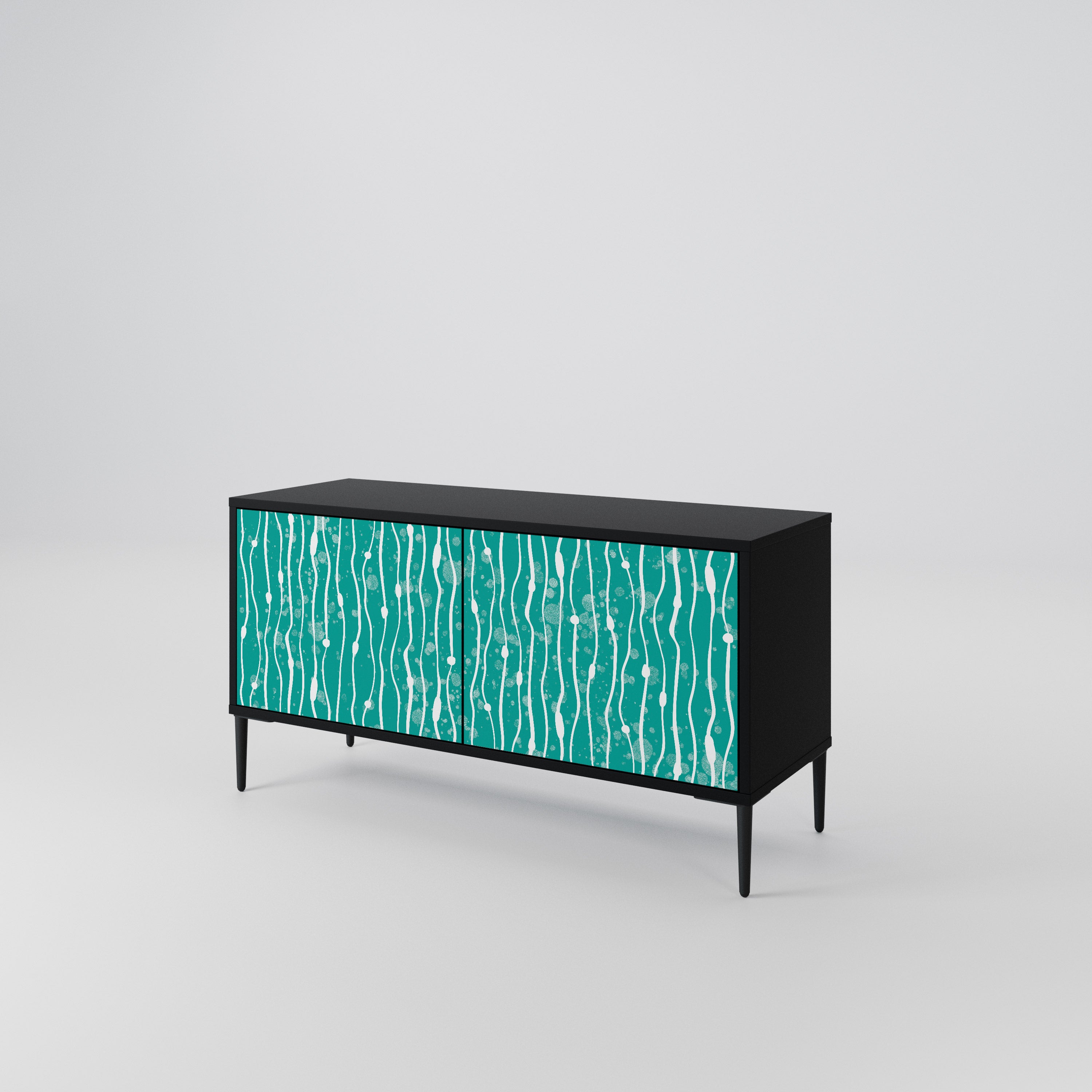 TURQUOISE RAIN Compact 2-Door TV Cabinet