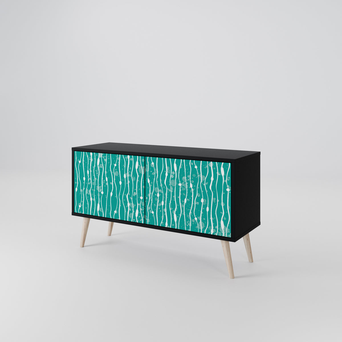 TURQUOISE RAIN Compact 2-Door TV Cabinet