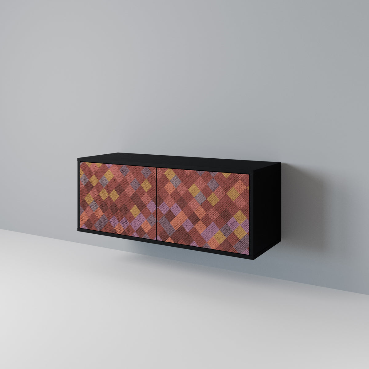 PAINTED SQUARES Compact 2-Door TV Cabinet