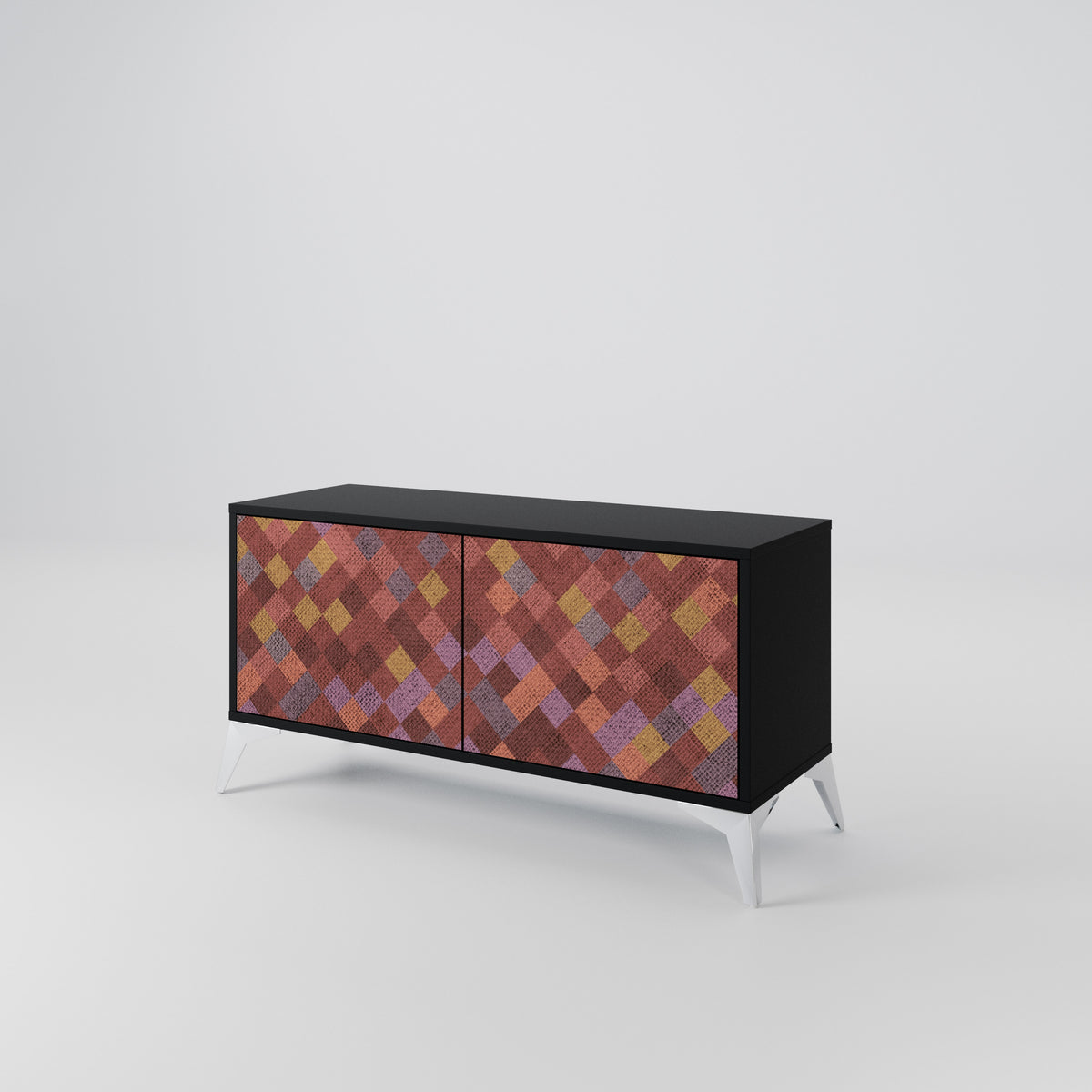 PAINTED SQUARES Compact 2-Door TV Cabinet