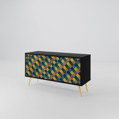 PAINTED SQUARES MIX Compact 2-Door TV Cabinet
