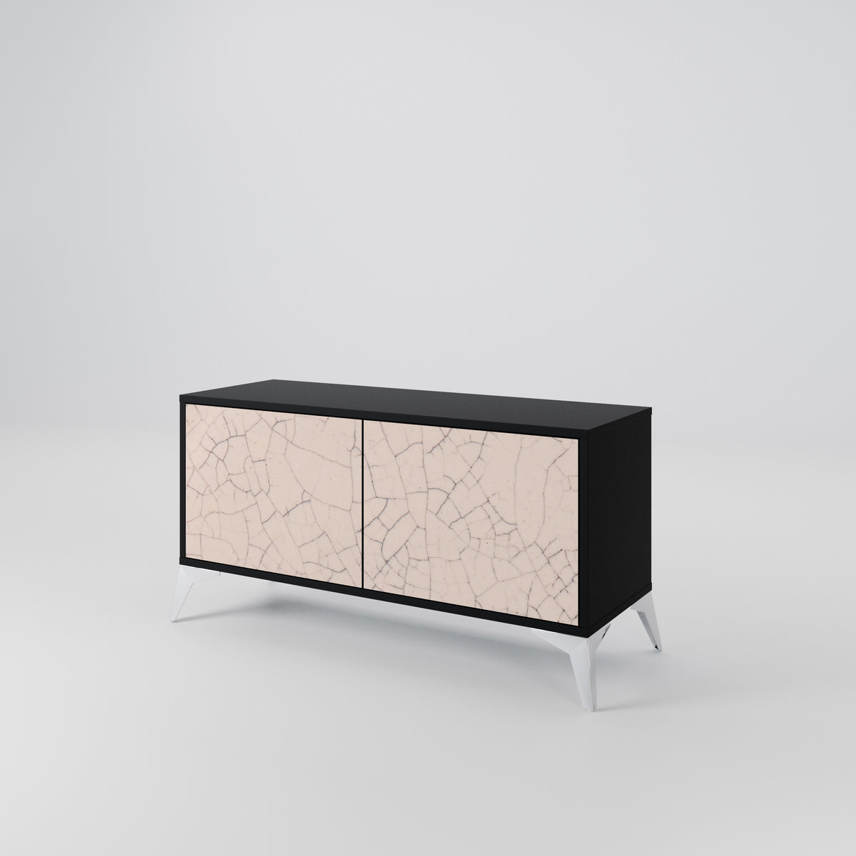CERAMIC TEXTURE Compact 2-Door TV Cabinet