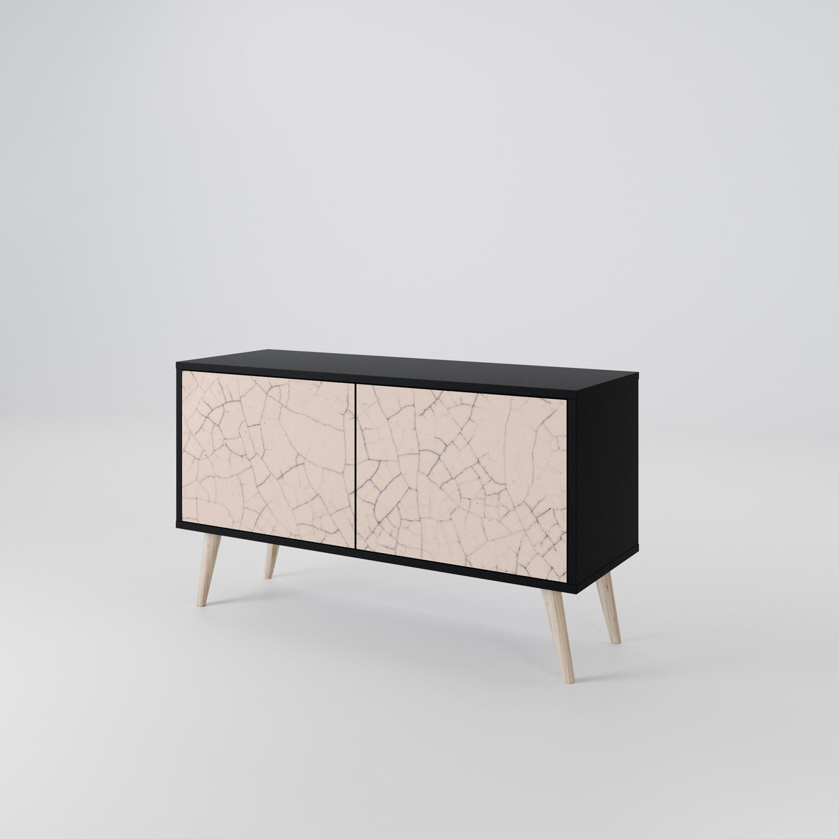 CERAMIC TEXTURE Compact 2-Door TV Cabinet
