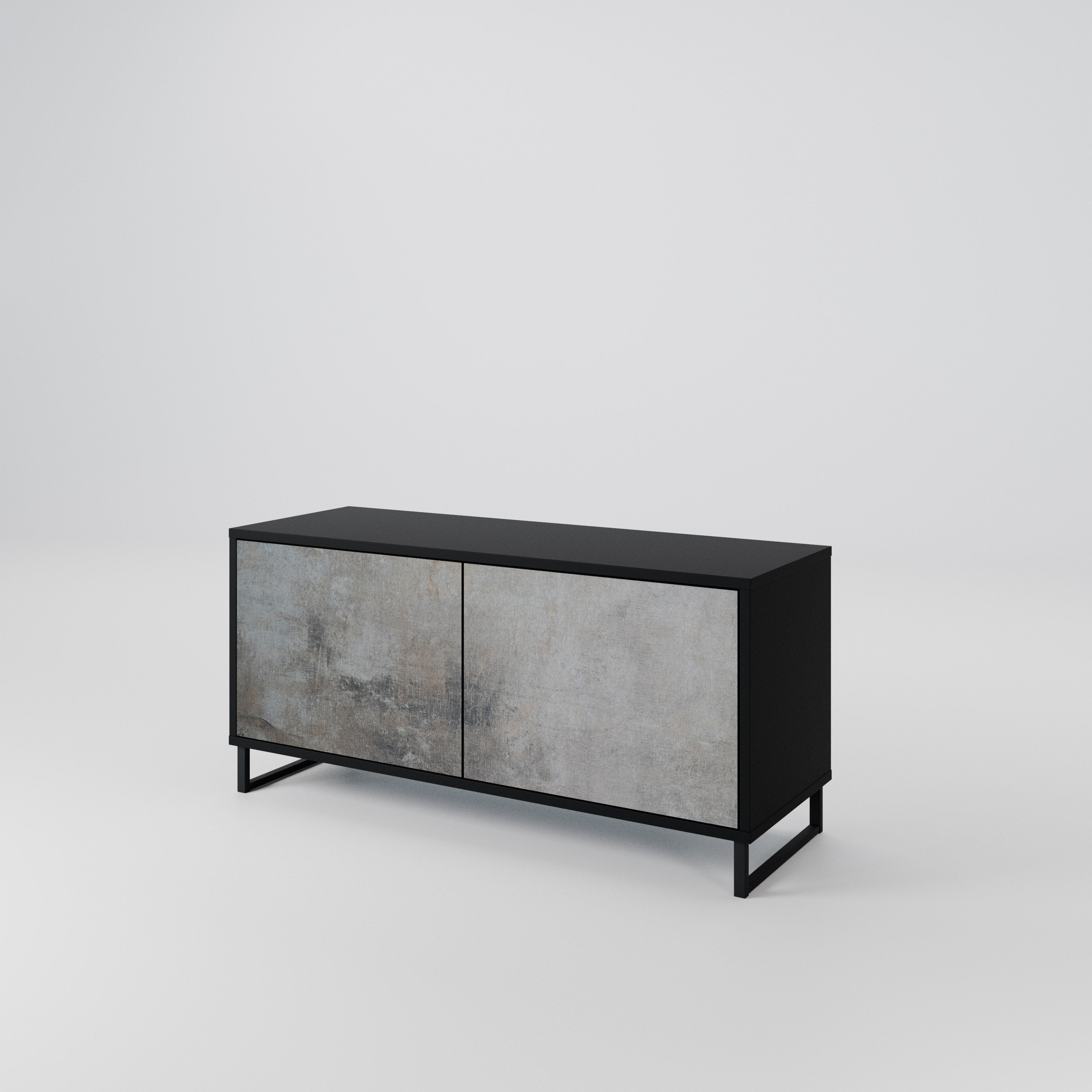 CONCRETE WALL Compact 2-Door TV Cabinet