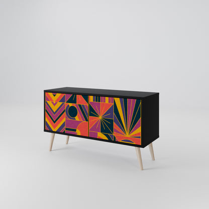 ELECTRIC PATTERNS Compact 2-Door TV Cabinet