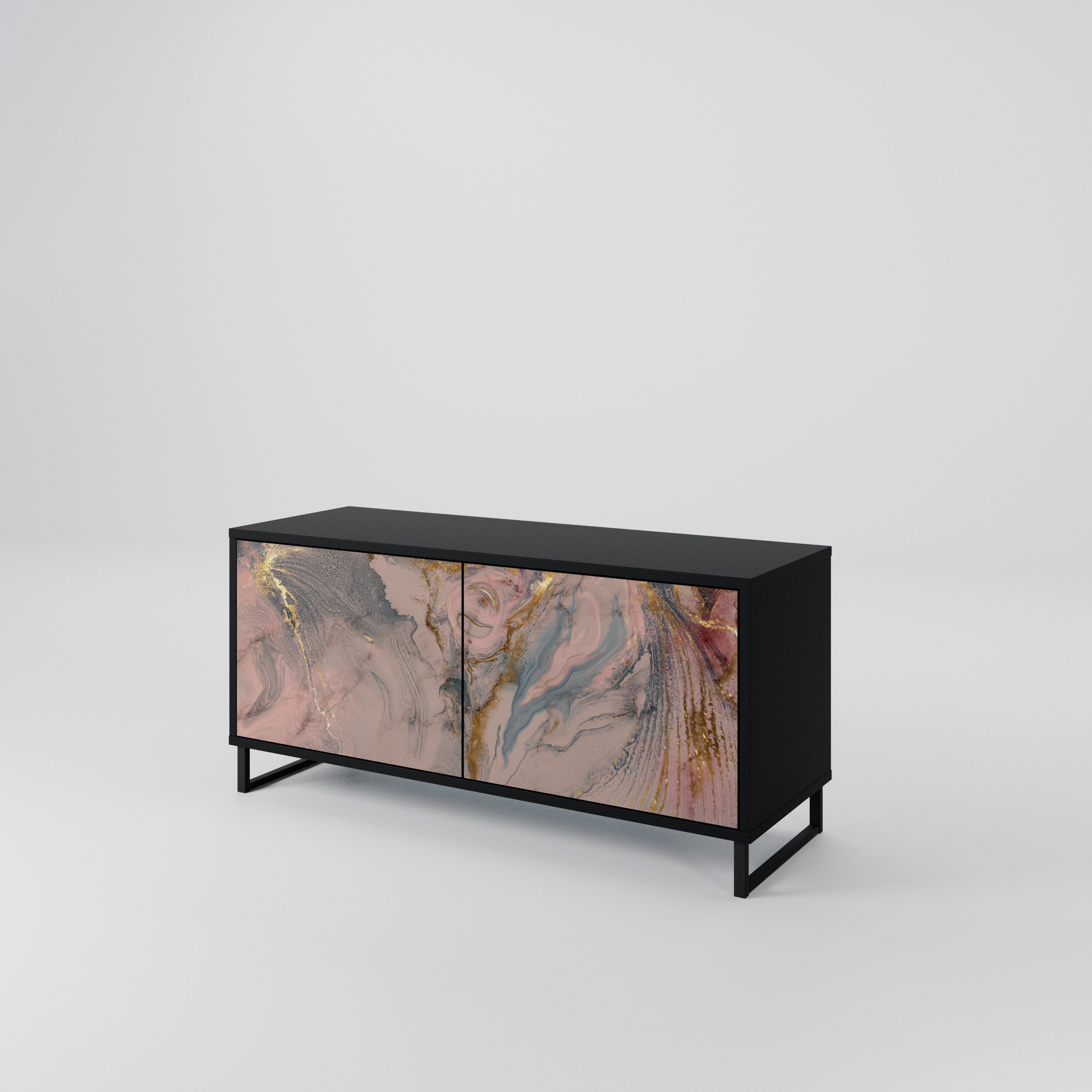 GILDED SWIRLS Compact 2-Door TV Cabinet