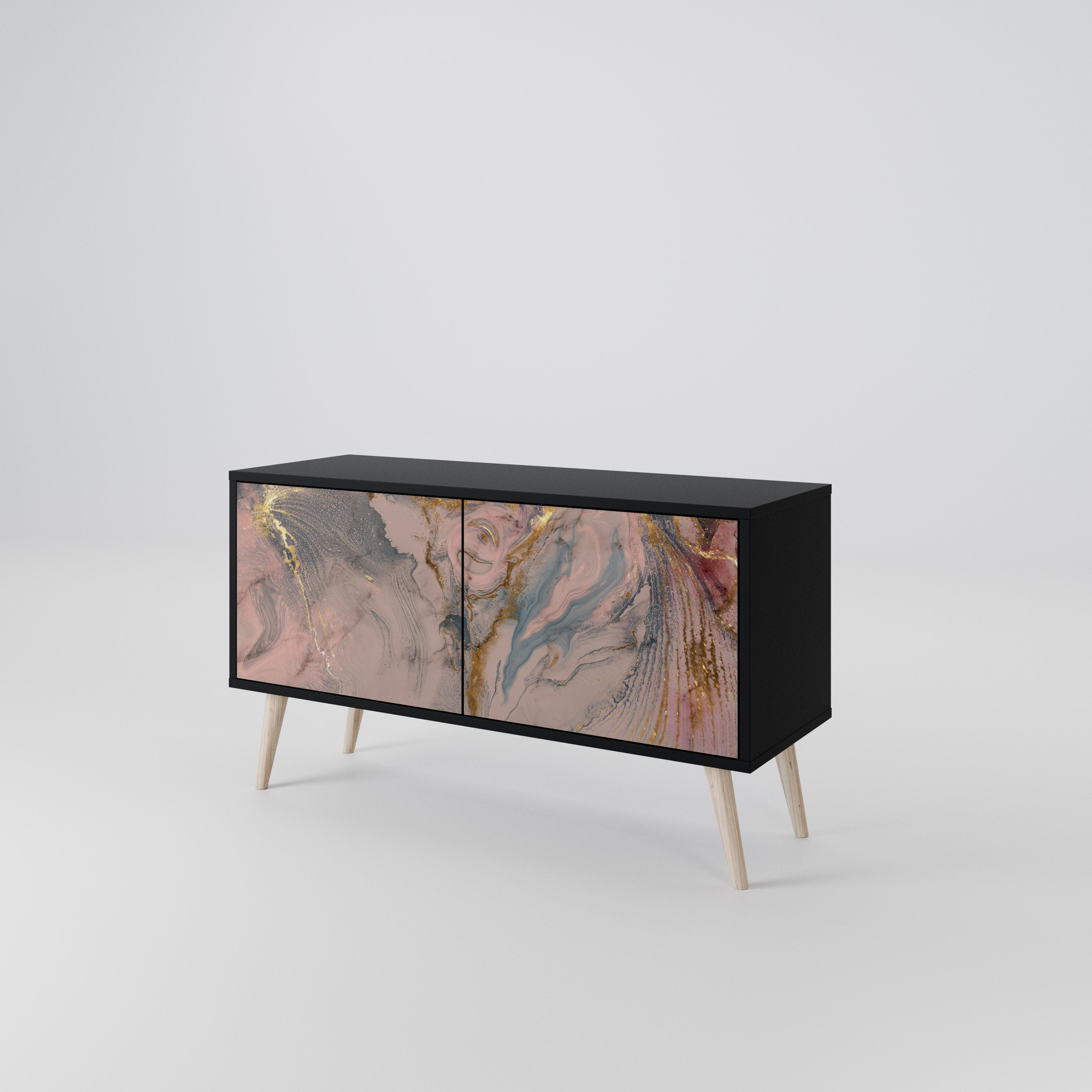 GILDED SWIRLS Compact 2-Door TV Cabinet