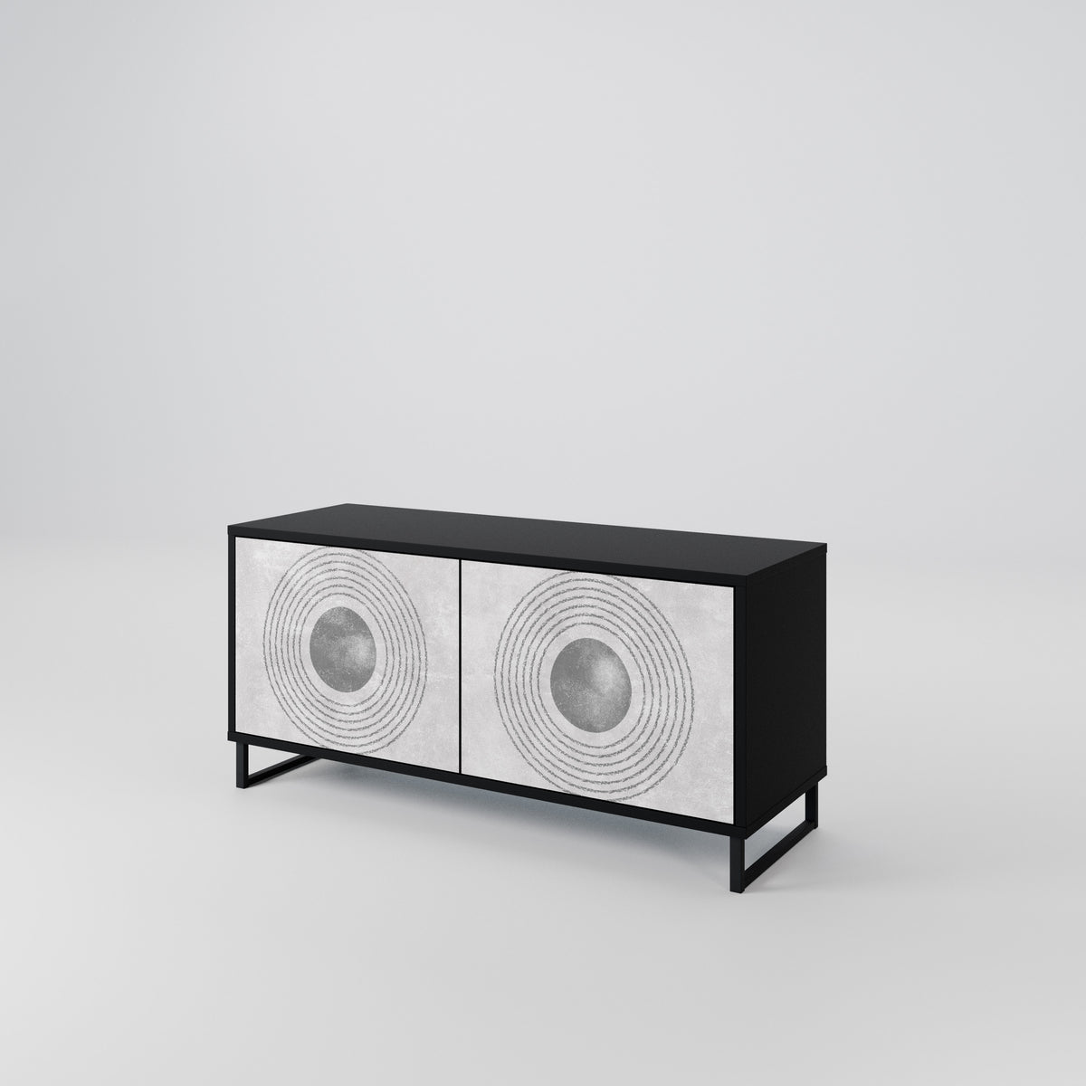 SOLID CIRCLES Compact 2-Door TV Cabinet