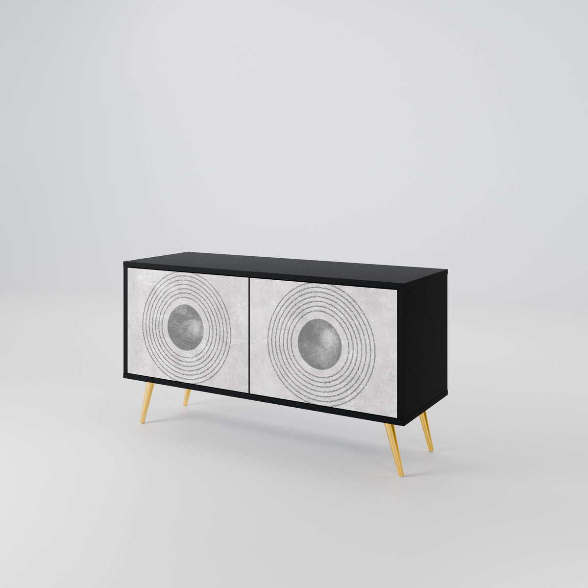 SOLID CIRCLES Compact 2-Door TV Cabinet