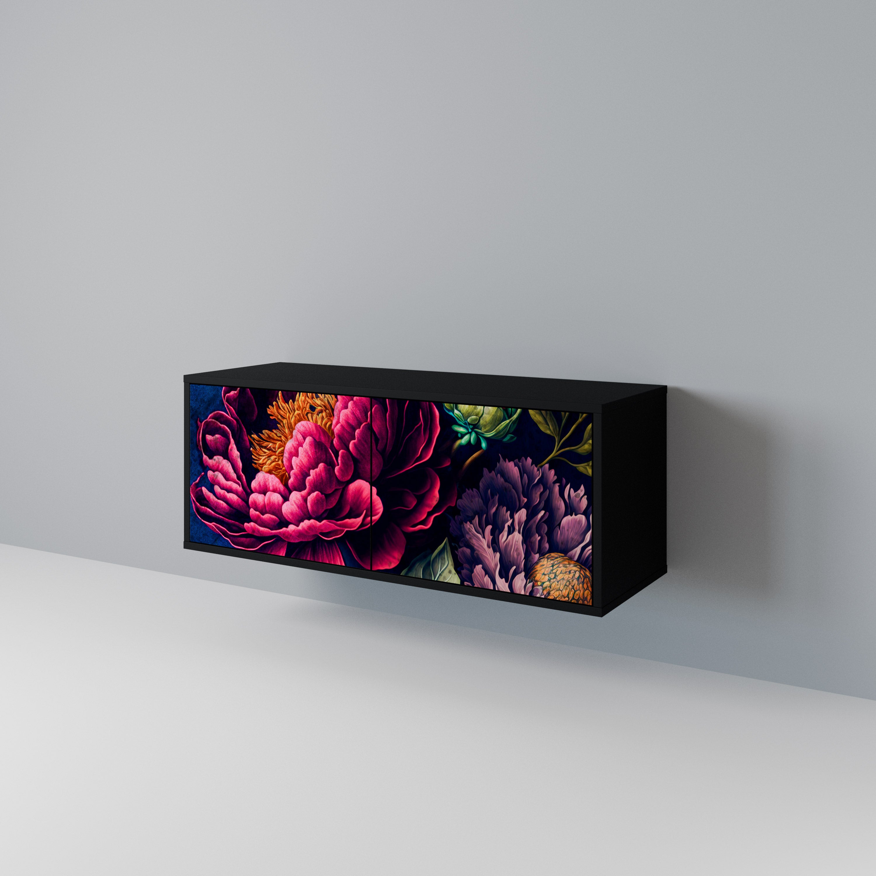 BLOOMING ELEGANCE Compact 2-Door TV Cabinet