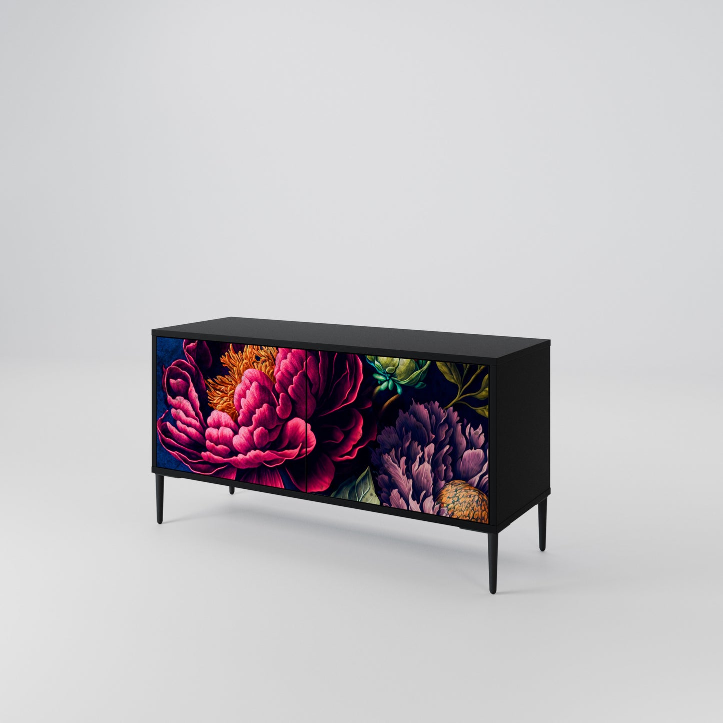 BLOOMING ELEGANCE Compact 2-Door TV Cabinet