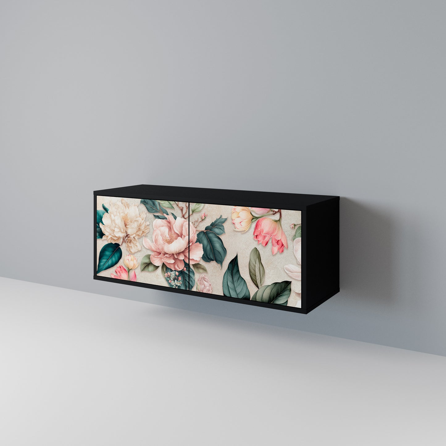 FLORAL GRACE Compact 2-Door TV Cabinet