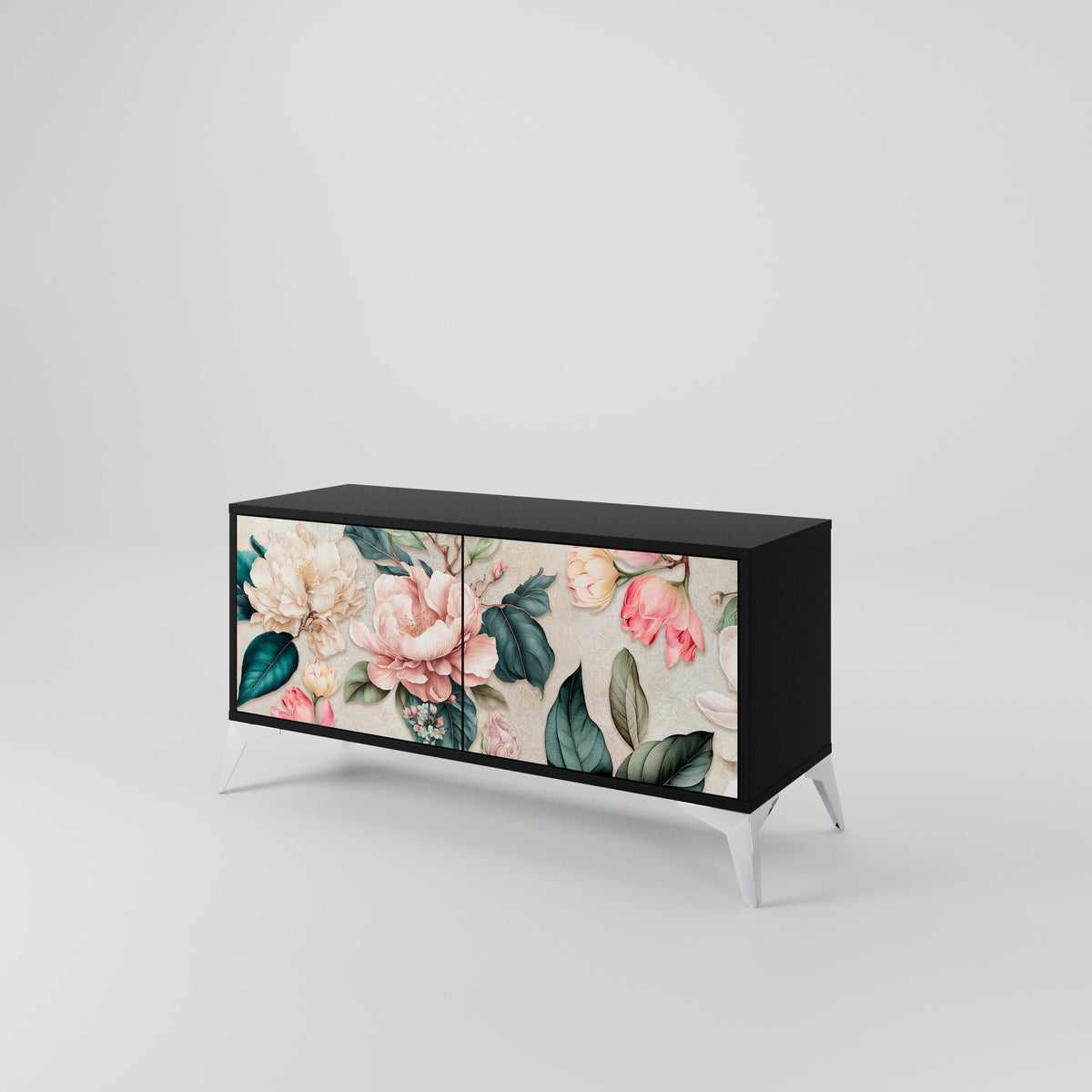 FLORAL GRACE Compact 2-Door TV Cabinet