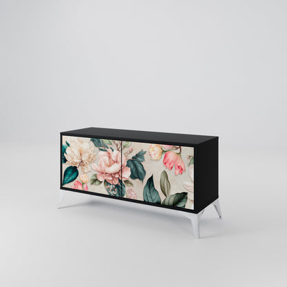 FLORAL GRACE Compact 2-Door TV Cabinet