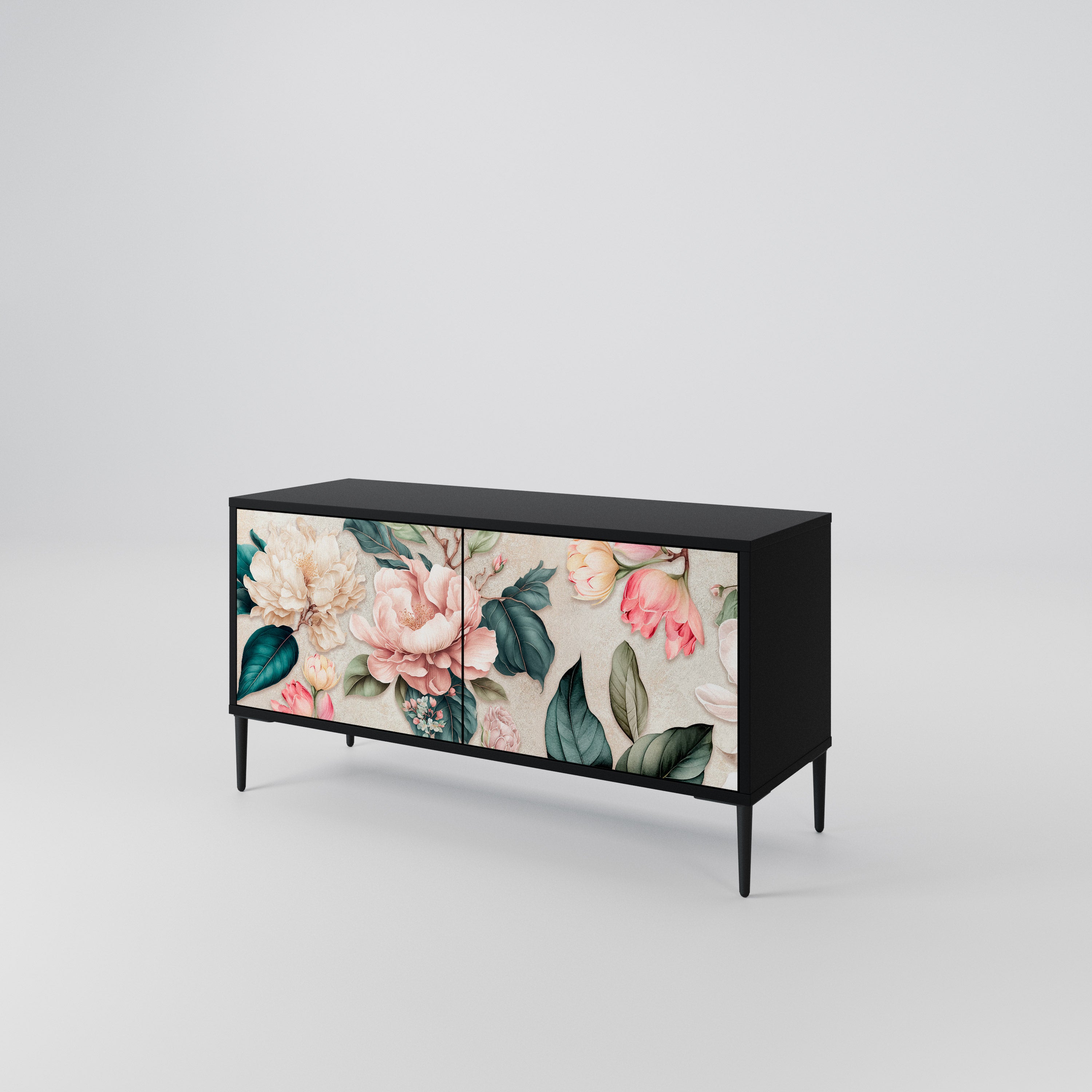 FLORAL GRACE Compact 2-Door TV Cabinet