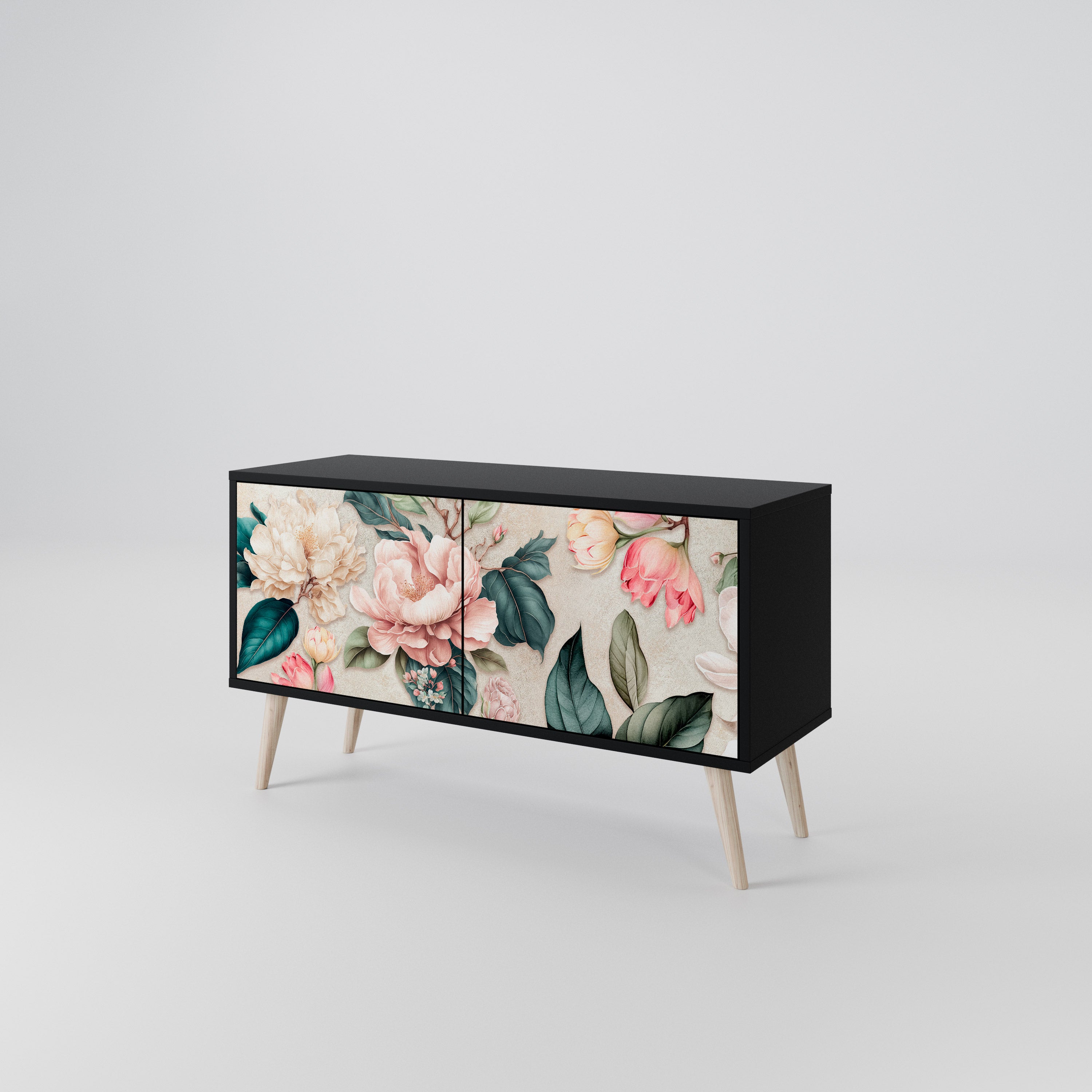 FLORAL GRACE Compact 2-Door TV Cabinet