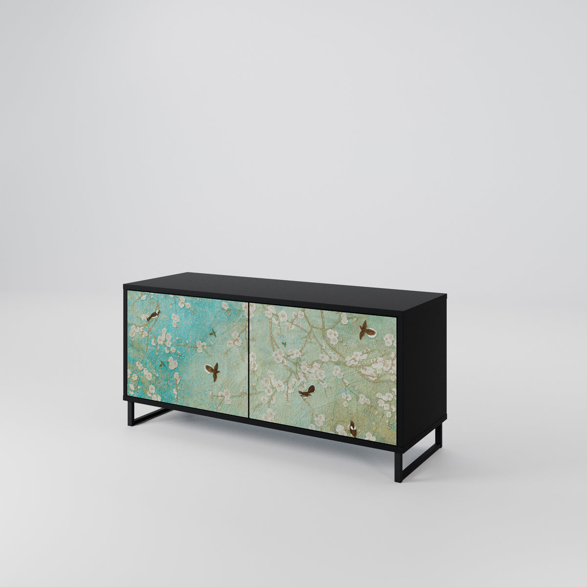 BLOOMING CHARM Compact 2-Door TV Cabinet